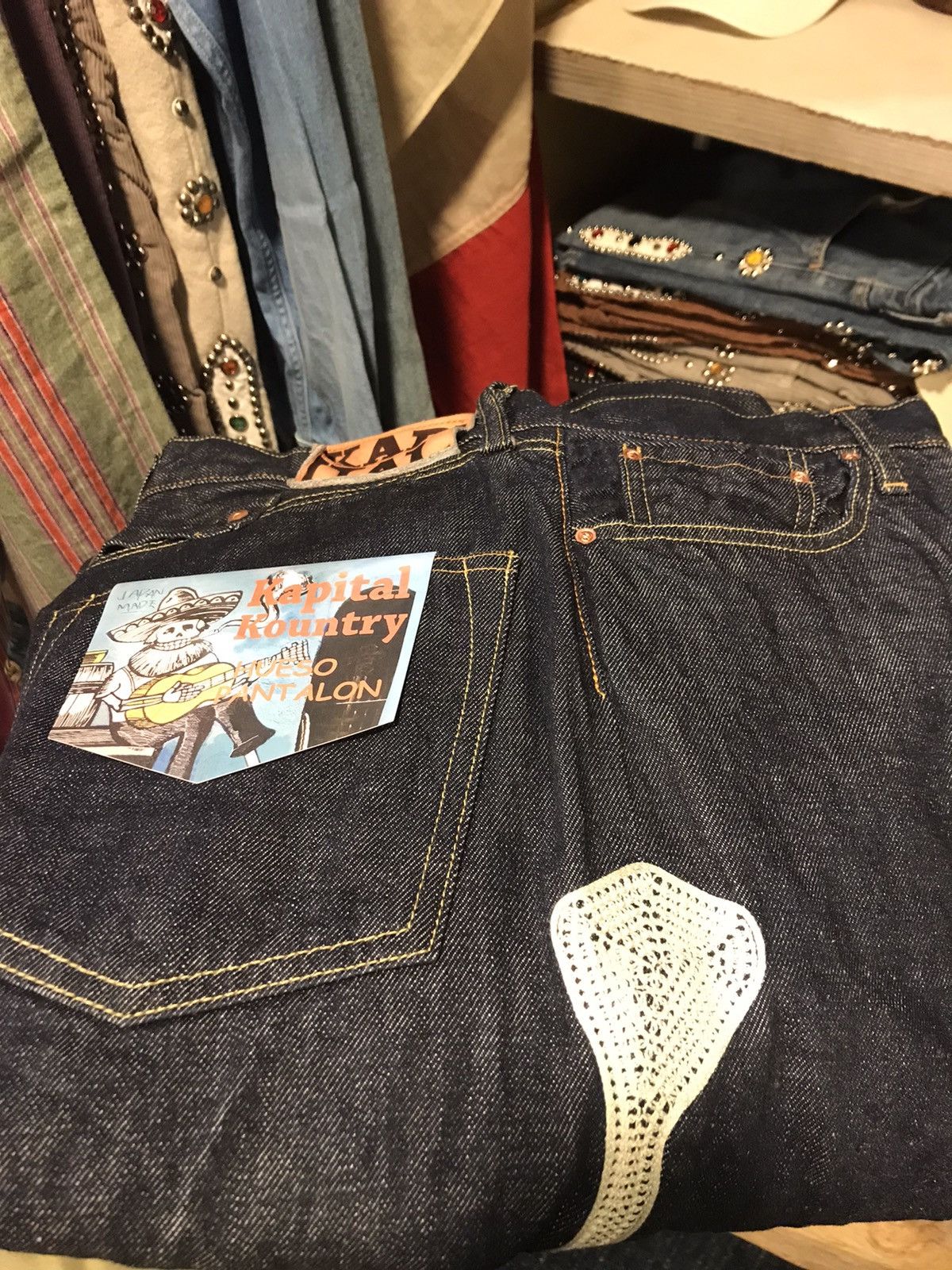 Kapital × Kapital Kountry Kapital 12.5 Oz Denim Mexican Black Tie 5p Okagilly Size US 38 / EU 54 - 8 Thumbnail