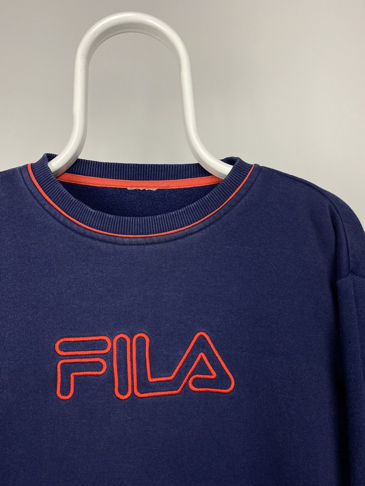 Fila × Vintage Fila vintage spell out sweatshirt navy 90s center logo Size US S / EU 44-46 / 1 - 2 Thumbnail