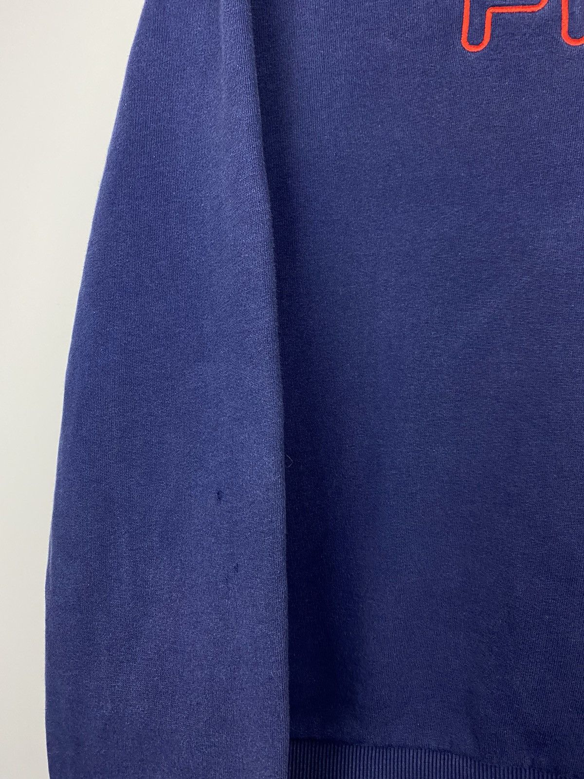 Fila × Vintage Fila vintage spell out sweatshirt navy 90s center logo Size US S / EU 44-46 / 1 - 4 Thumbnail