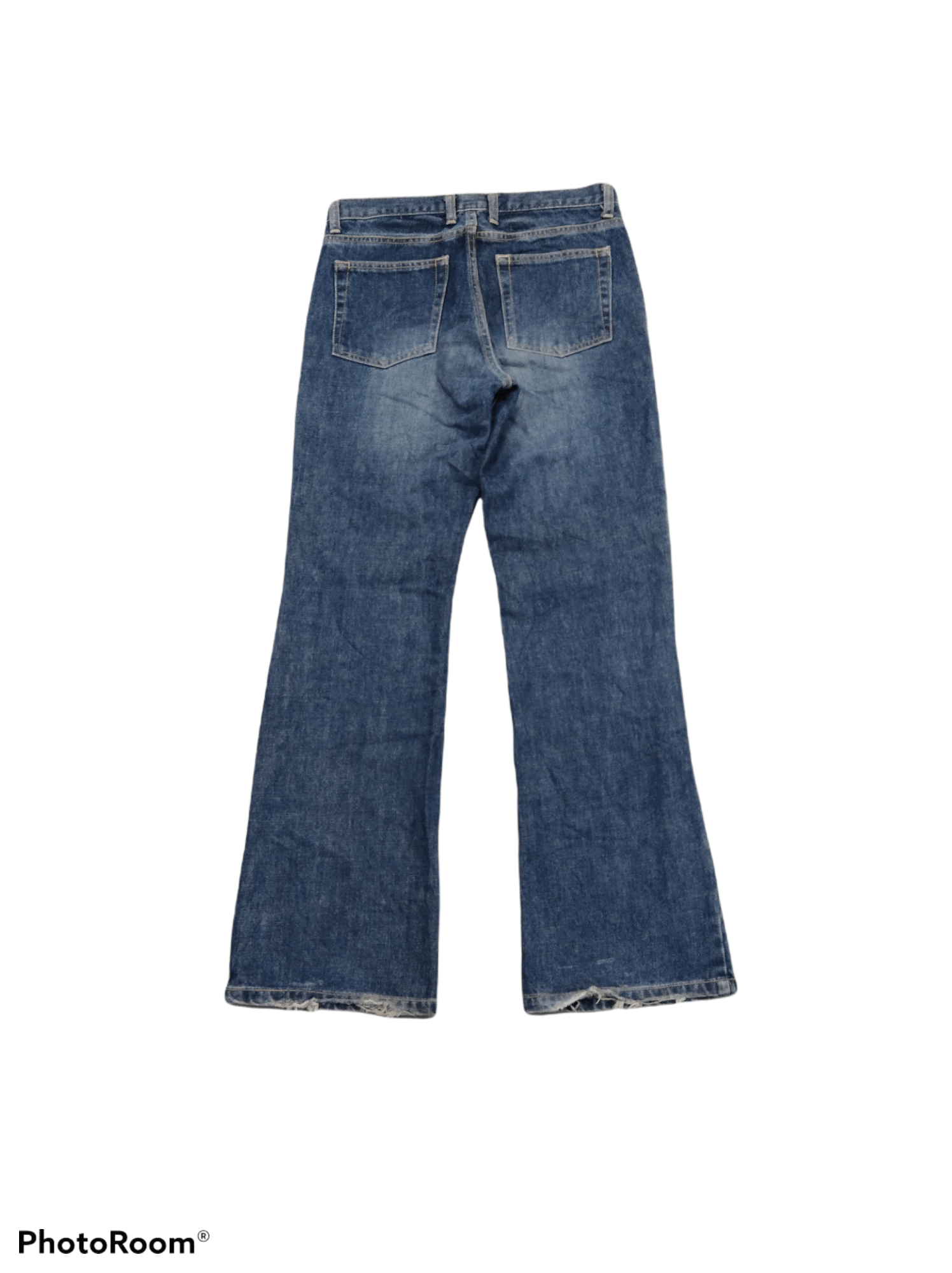 Blue Blue Japan × Japanese Brand DiSTRESSED FLARE BUSH PANTS BLUE BLUE JAPANESE BRAND Size US 29 - 2 Thumbnail