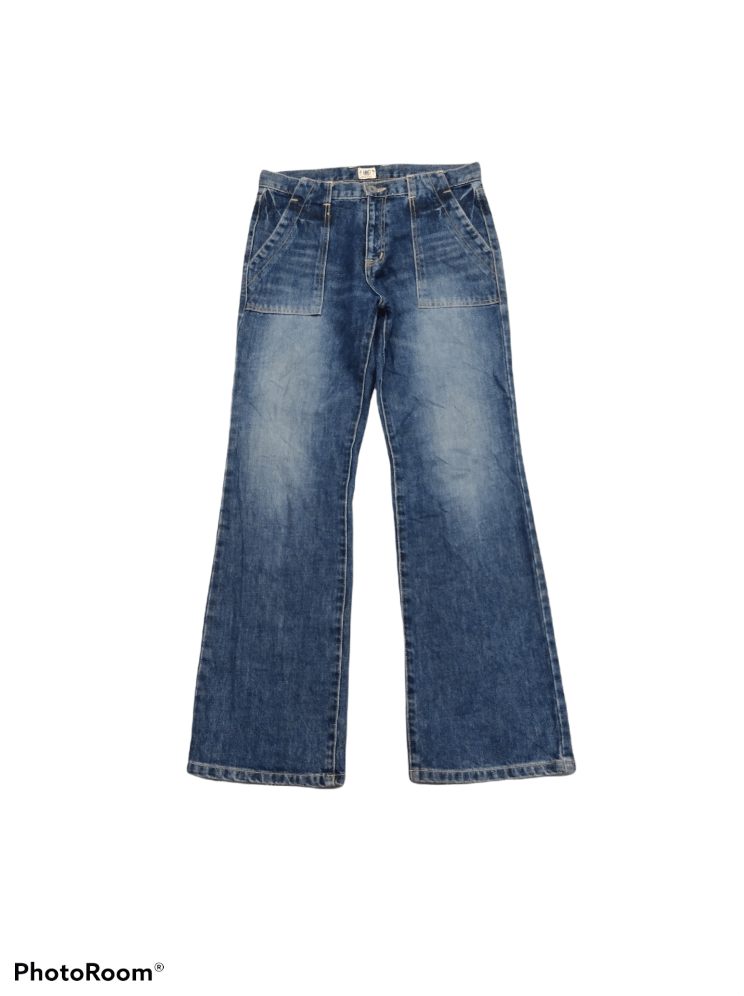 Blue Blue Japan × Japanese Brand DiSTRESSED FLARE BUSH PANTS BLUE BLUE JAPANESE BRAND Size US 29 - 1 Thumbnail