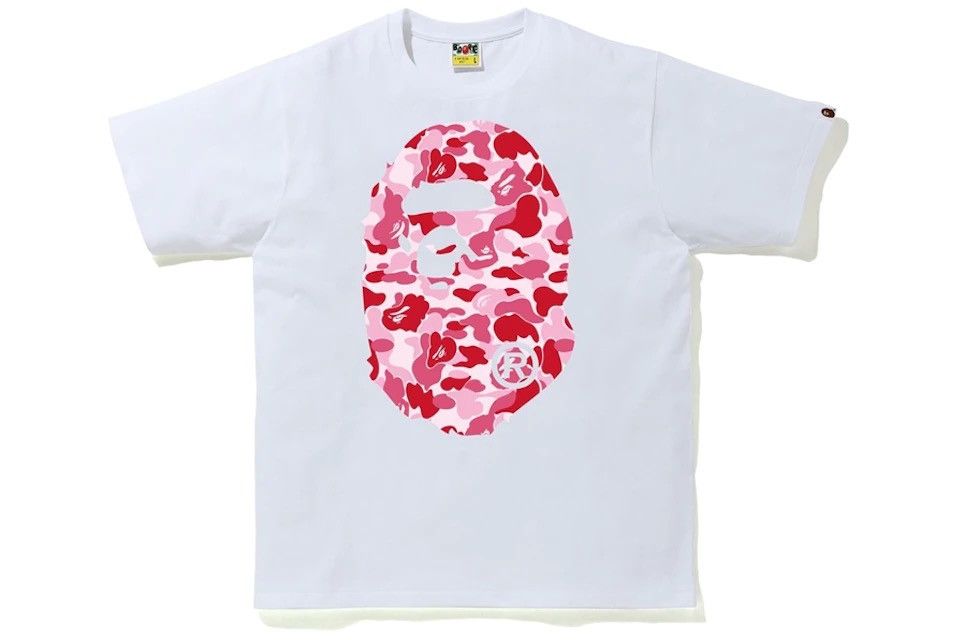 Bape BAPE ABC Camo Big Ape Head Tee White/Pink Size US XL / EU 56 / 4 - 2 Thumbnail
