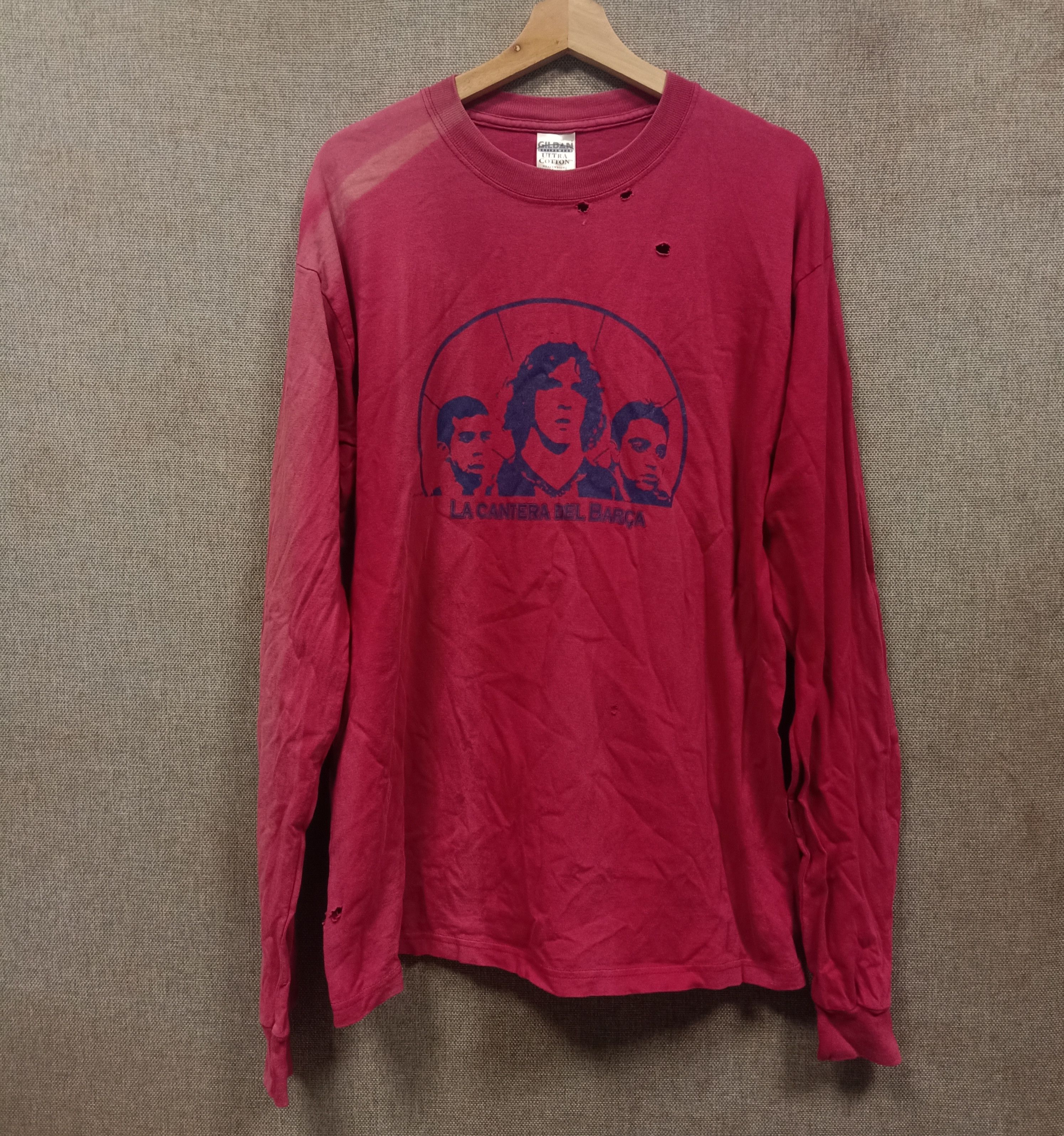 Vintage Vintage long sleeve t shirt fc barcelona Sunfaded distressed Size US L / EU 52-54 / 3 - 1 Thumbnail