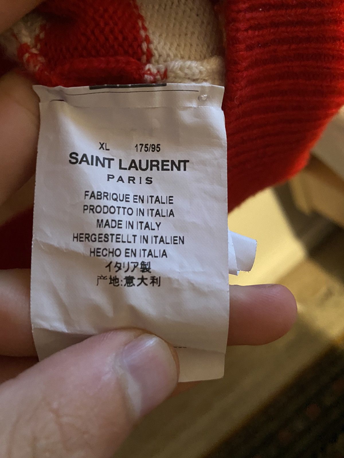 Hedi Slimane × Saint Laurent Paris Striped cashmere cardigan Size US L / EU 52-54 / 3 - 5 Thumbnail