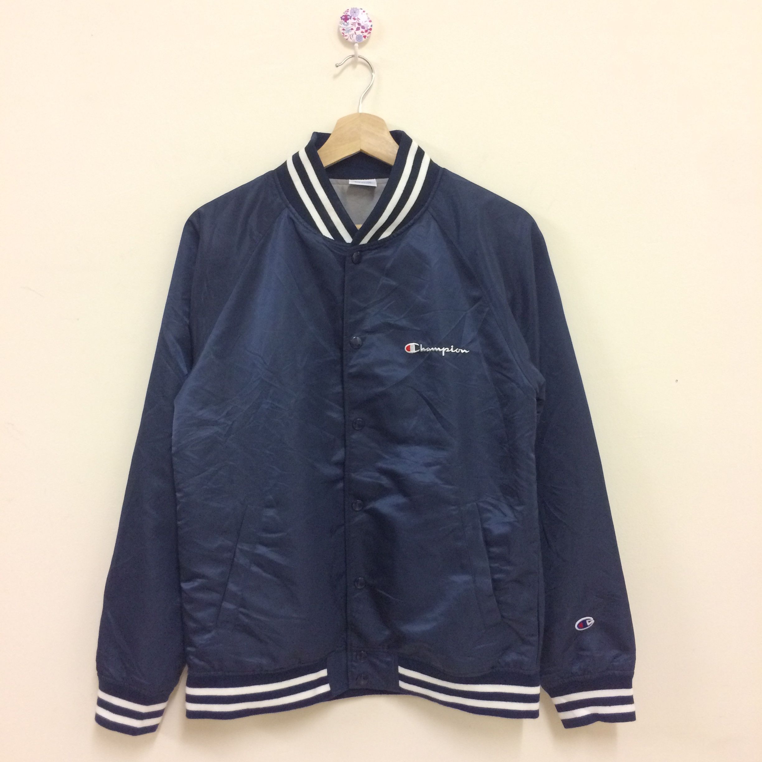 Champion × Vintage Vintage Champion Navy Blue Bomber Jacket Size S Size US S / EU 44-46 / 1 - 4 Thumbnail