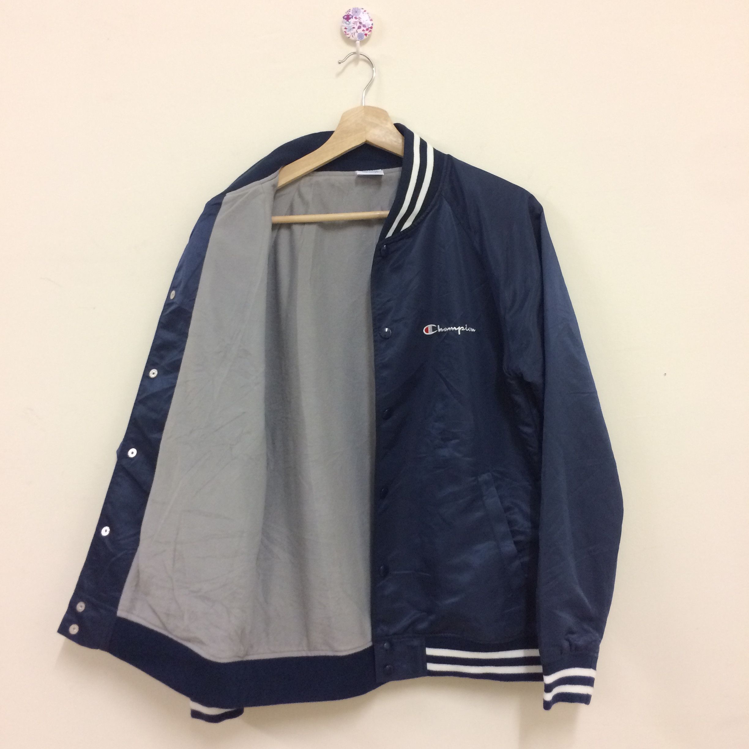 Champion × Vintage Vintage Champion Navy Blue Bomber Jacket Size S Size US S / EU 44-46 / 1 - 10 Thumbnail