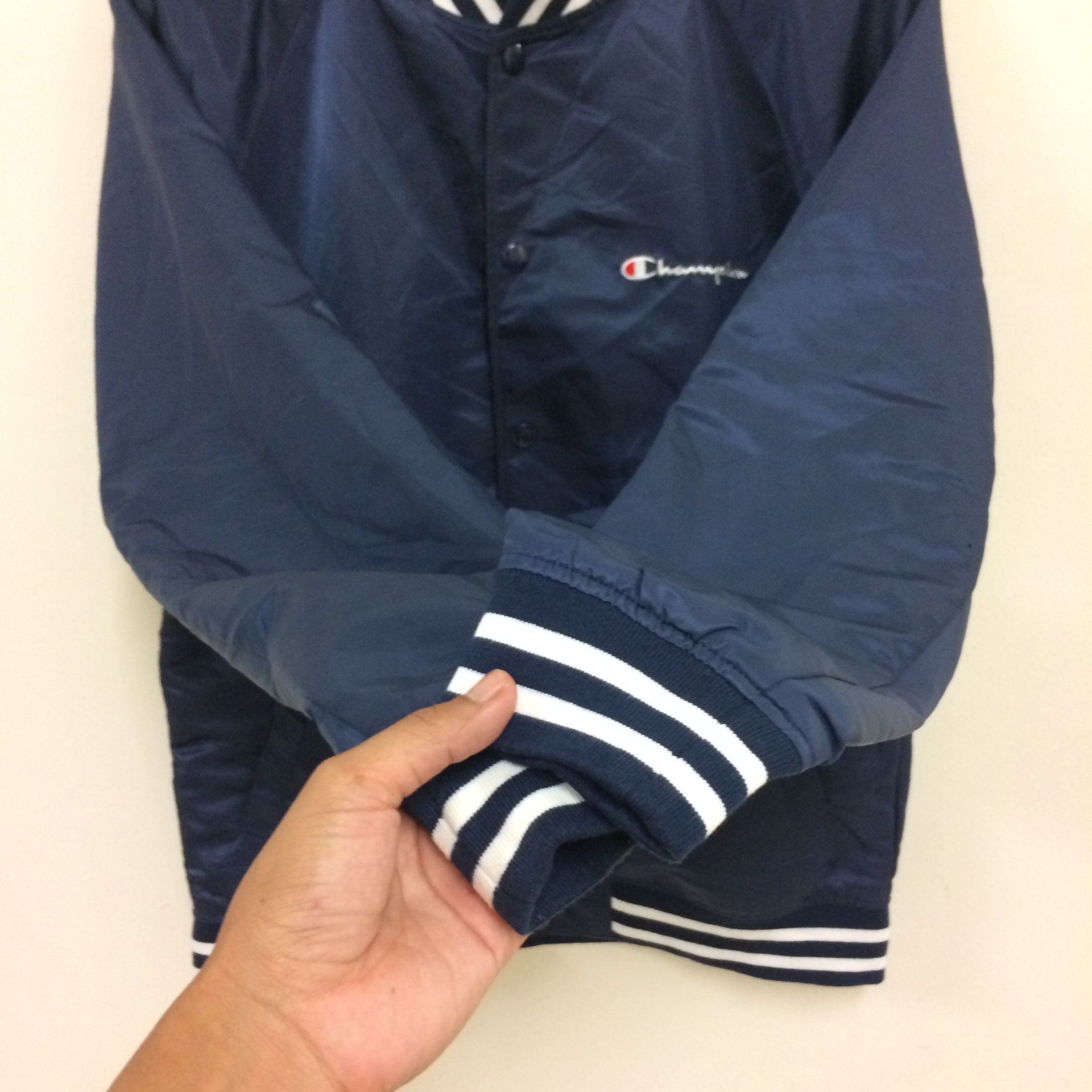 Champion × Vintage Vintage Champion Navy Blue Bomber Jacket Size S Size US S / EU 44-46 / 1 - 7 Thumbnail
