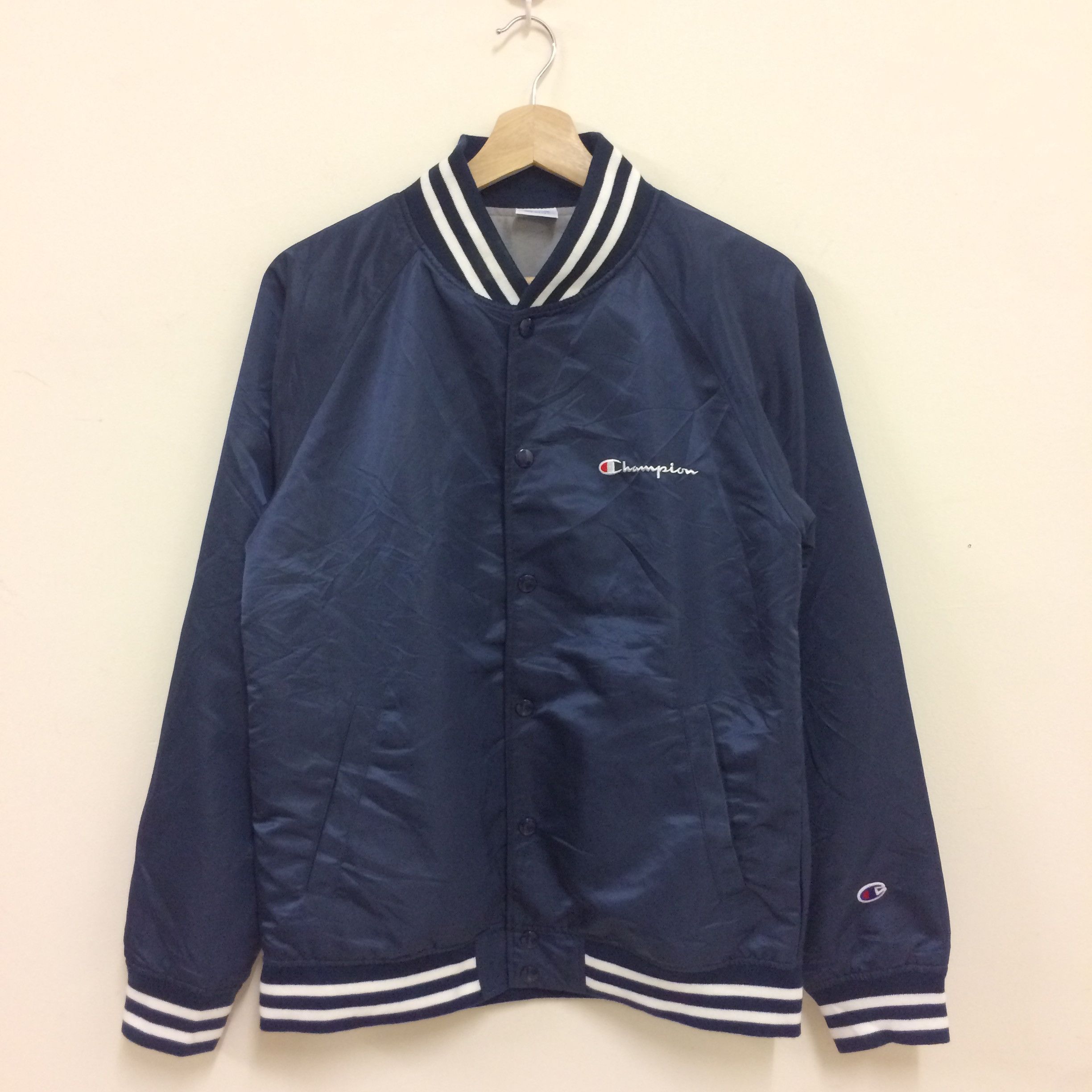 Champion × Vintage Vintage Champion Navy Blue Bomber Jacket Size S Size US S / EU 44-46 / 1 - 5 Thumbnail