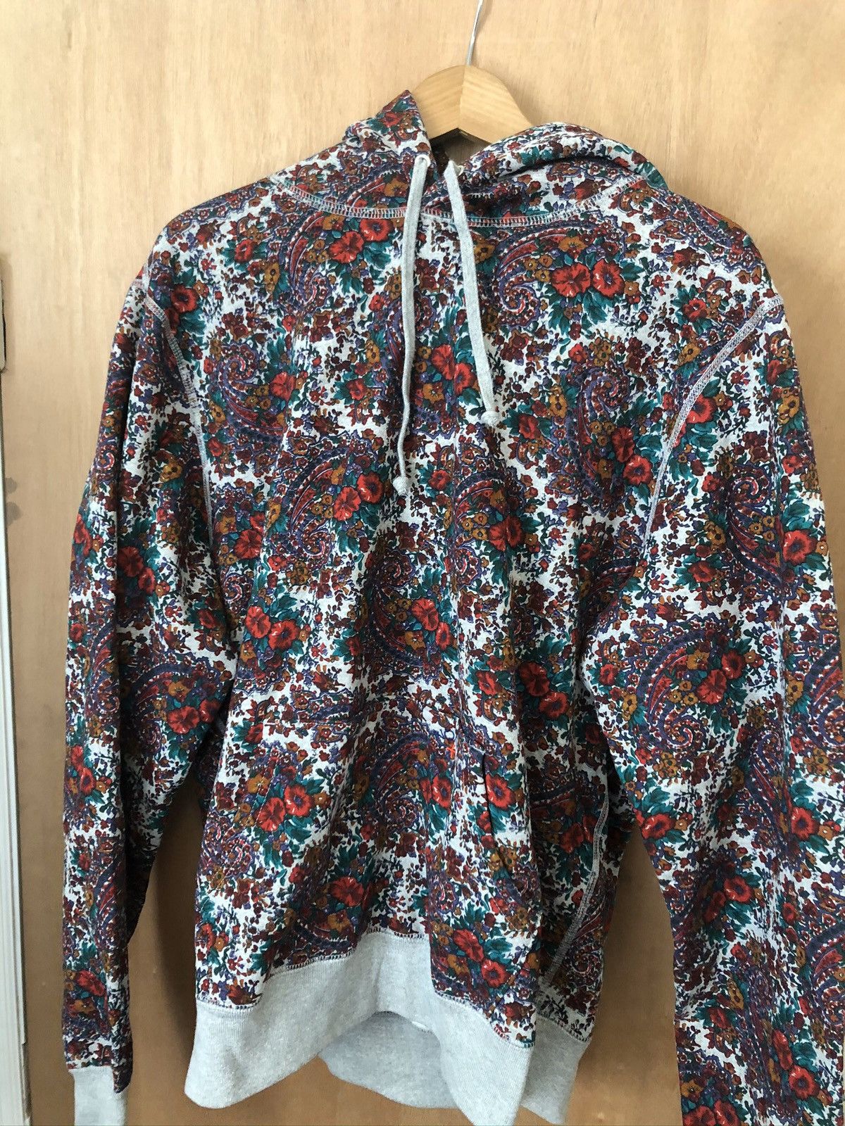 image of Noah Ny Paisley Print Hoodie in Grey, Men's (Size XL)