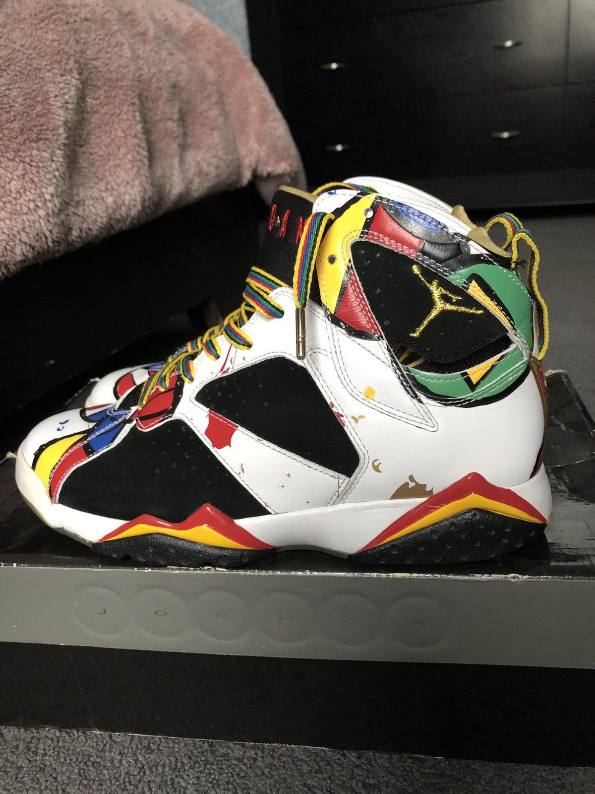 Jordan Brand Air Jordan 7 Retro OC Miro Olympic 2008 Size US 8.5 / EU 41-42 - 2 Thumbnail
