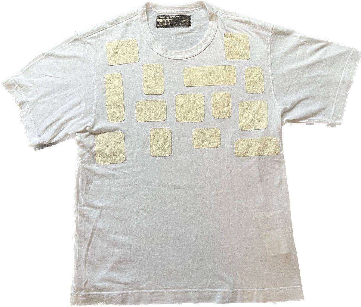 S/S99 leather patchwork T shirt