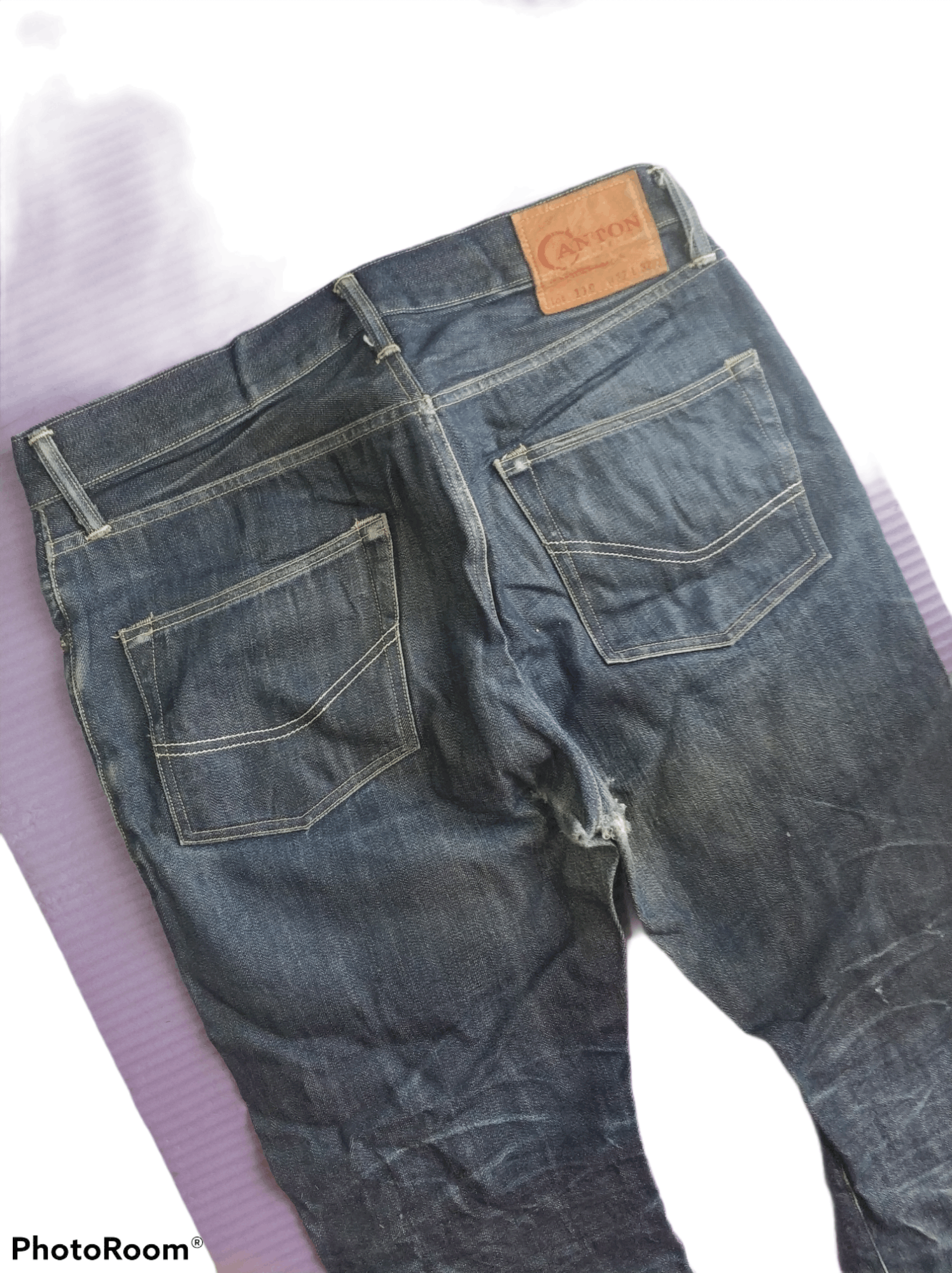 If Six Was Nine 🔥Rare Vintage Canton Distressed Redline Denim Size US 34 / EU 50 - 4 Thumbnail