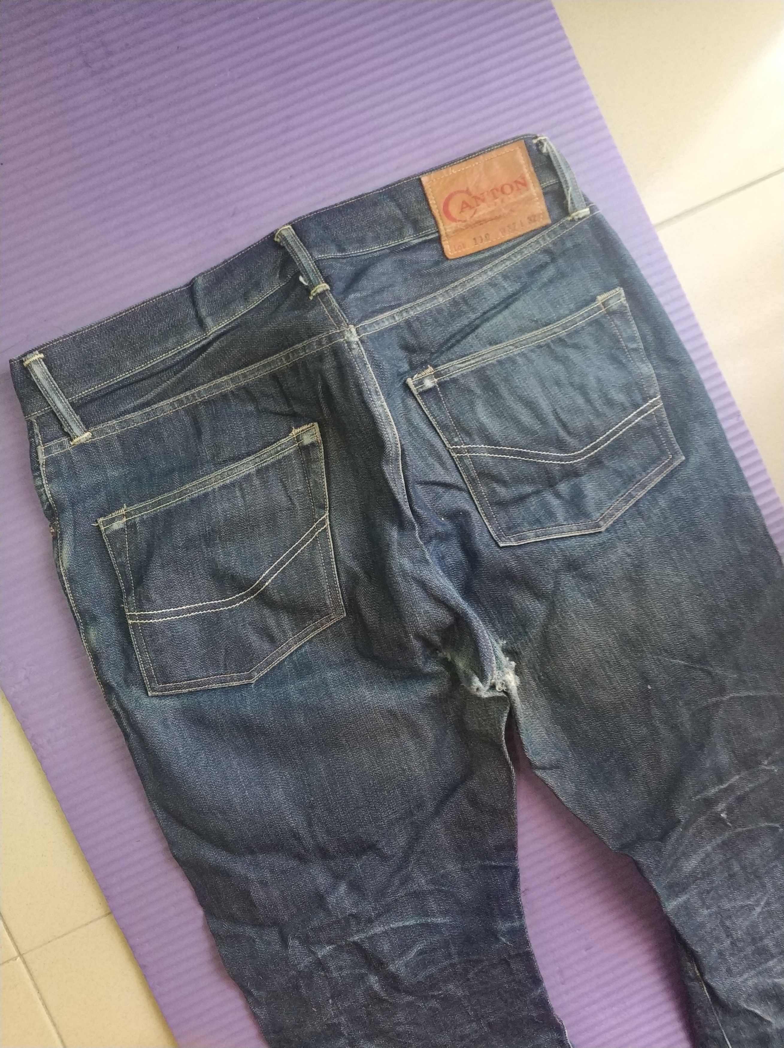 If Six Was Nine 🔥Rare Vintage Canton Distressed Redline Denim Size US 34 / EU 50 - 9 Thumbnail