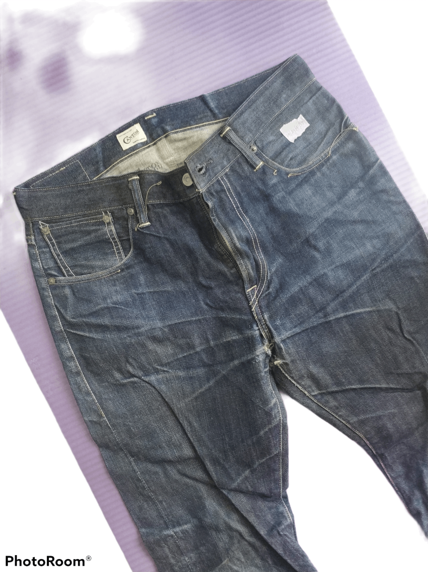 If Six Was Nine 🔥Rare Vintage Canton Distressed Redline Denim Size US 34 / EU 50 - 1 Thumbnail