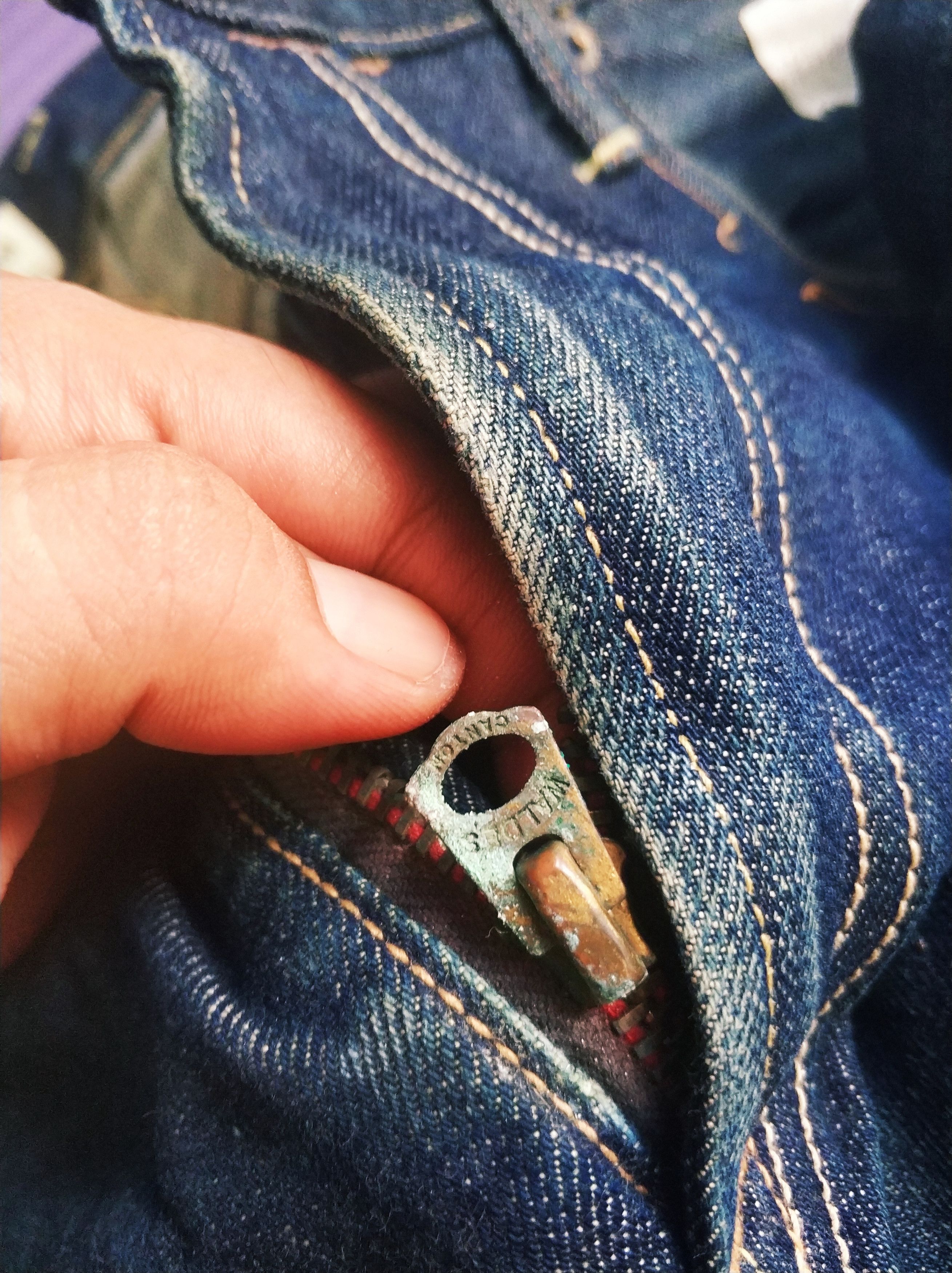 If Six Was Nine 🔥Rare Vintage Canton Distressed Redline Denim Size US 34 / EU 50 - 14 Thumbnail