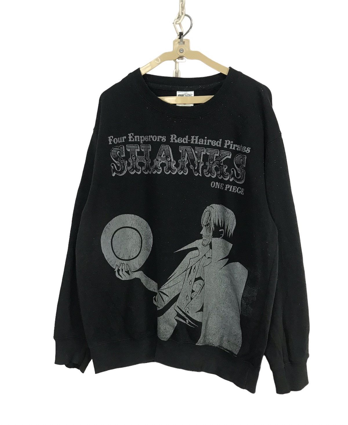 Anime × One Piece × Vintage Red-haired pirates “SHANKS” printed one piece sweatshirt Size US XL / EU 56 / 4 - 1 Thumbnail