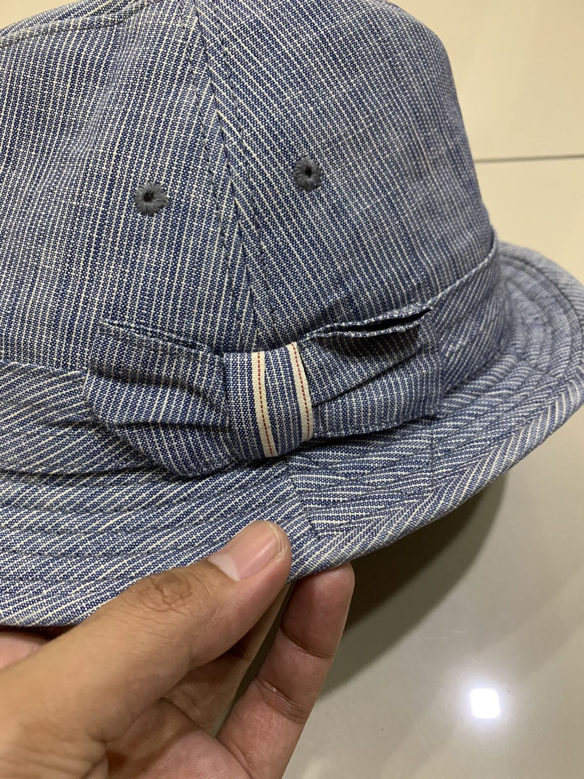 Japanese Brand 9*4 CHAMBRAY SELVEDGE DENIM HAT Size ONE SIZE - 7 Thumbnail