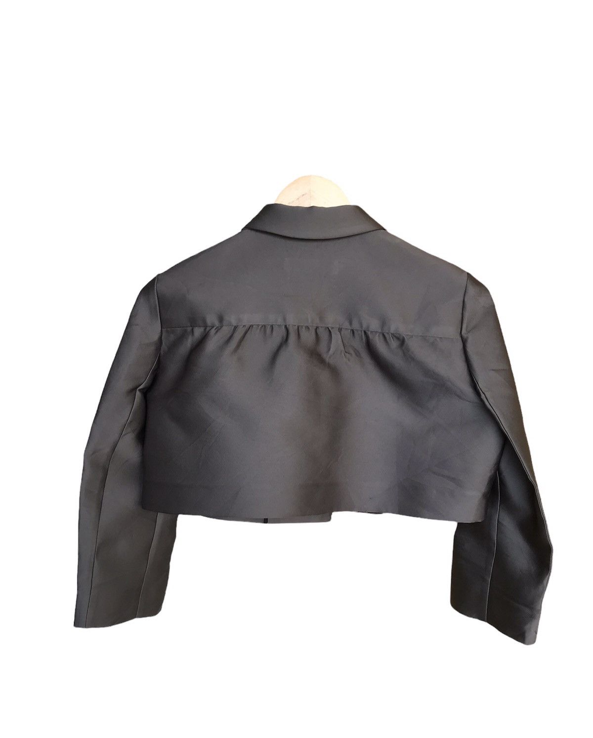 Prada Vintage Prada Poncho Blazer Crop Top Grey Size XS / US 0-2 / IT 36-38 - 2 Thumbnail