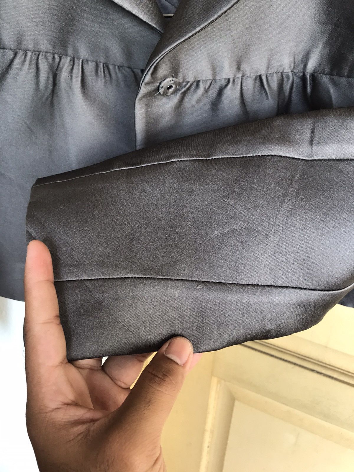 Prada Vintage Prada Poncho Blazer Crop Top Grey Size XS / US 0-2 / IT 36-38 - 19 Thumbnail