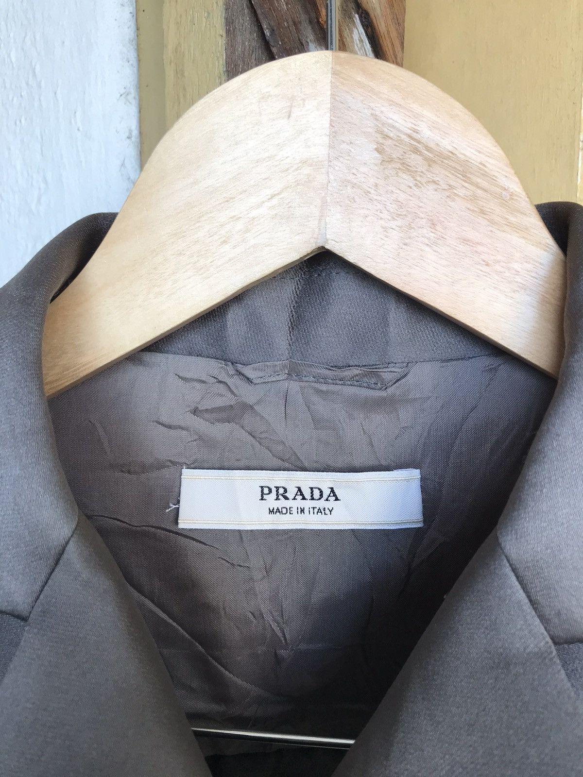 Prada Vintage Prada Poncho Blazer Crop Top Grey Size XS / US 0-2 / IT 36-38 - 6 Thumbnail