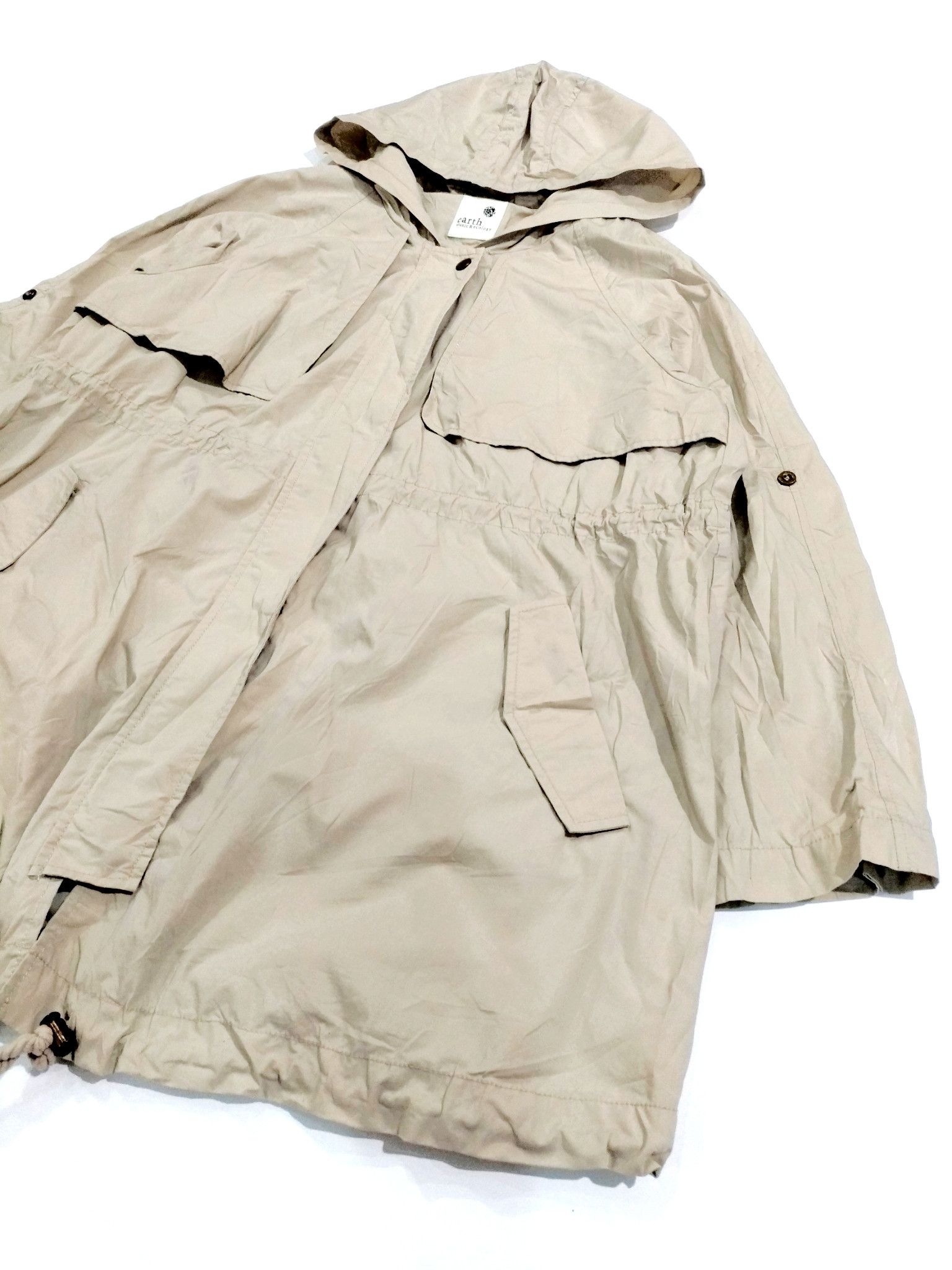 Designer × Japanese Brand RARE! EARTH MUSIC & ECOLOGY BEIGE HOODIE PARKA Size US M / EU 48-50 / 2 - 3 Thumbnail