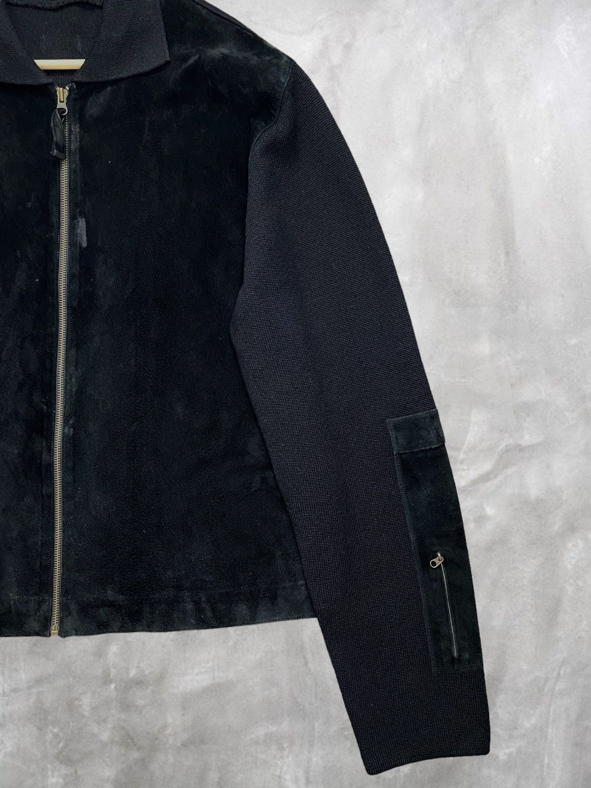 Vintage {JAPANESE}Vintage Suede Knit Zip Up Jacket Cashmere Sweater Size US M / EU 48-50 / 2 - 5 Thumbnail
