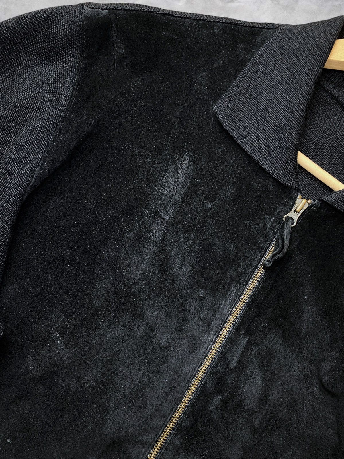 Vintage {JAPANESE}Vintage Suede Knit Zip Up Jacket Cashmere Sweater Size US M / EU 48-50 / 2 - 13 Thumbnail