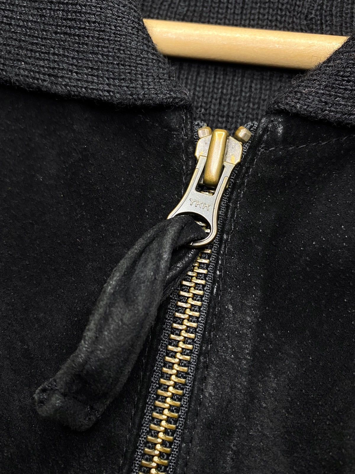 Vintage {JAPANESE}Vintage Suede Knit Zip Up Jacket Cashmere Sweater Size US M / EU 48-50 / 2 - 3 Thumbnail