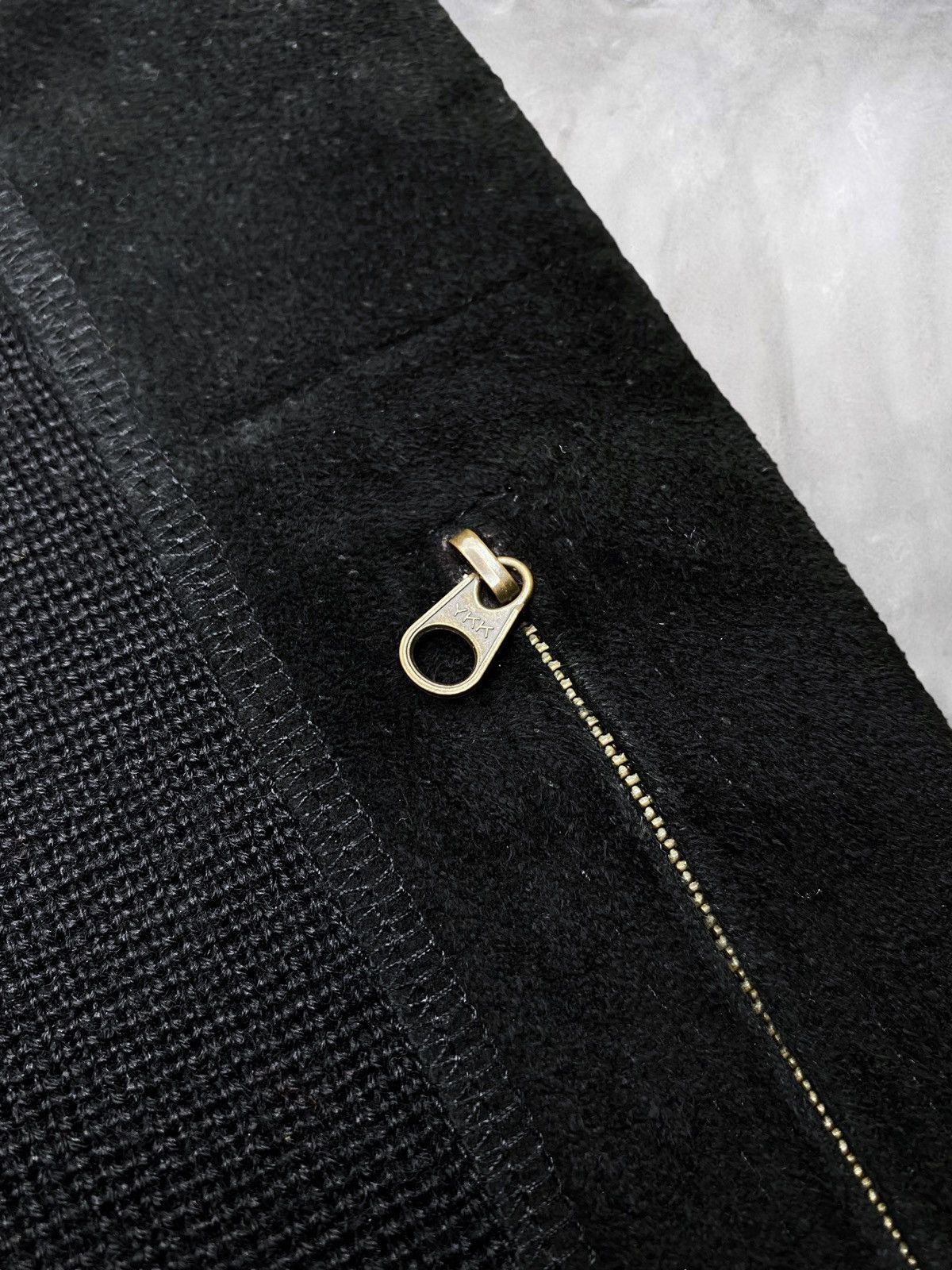 Vintage {JAPANESE}Vintage Suede Knit Zip Up Jacket Cashmere Sweater Size US M / EU 48-50 / 2 - 8 Thumbnail