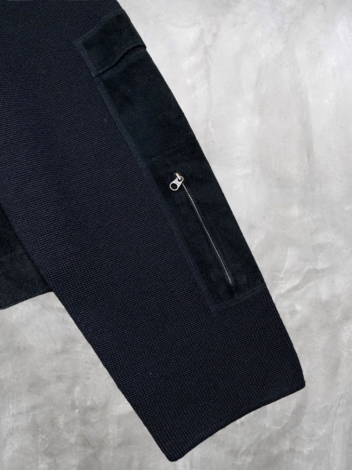 Vintage {JAPANESE}Vintage Suede Knit Zip Up Jacket Cashmere Sweater Size US M / EU 48-50 / 2 - 10 Thumbnail