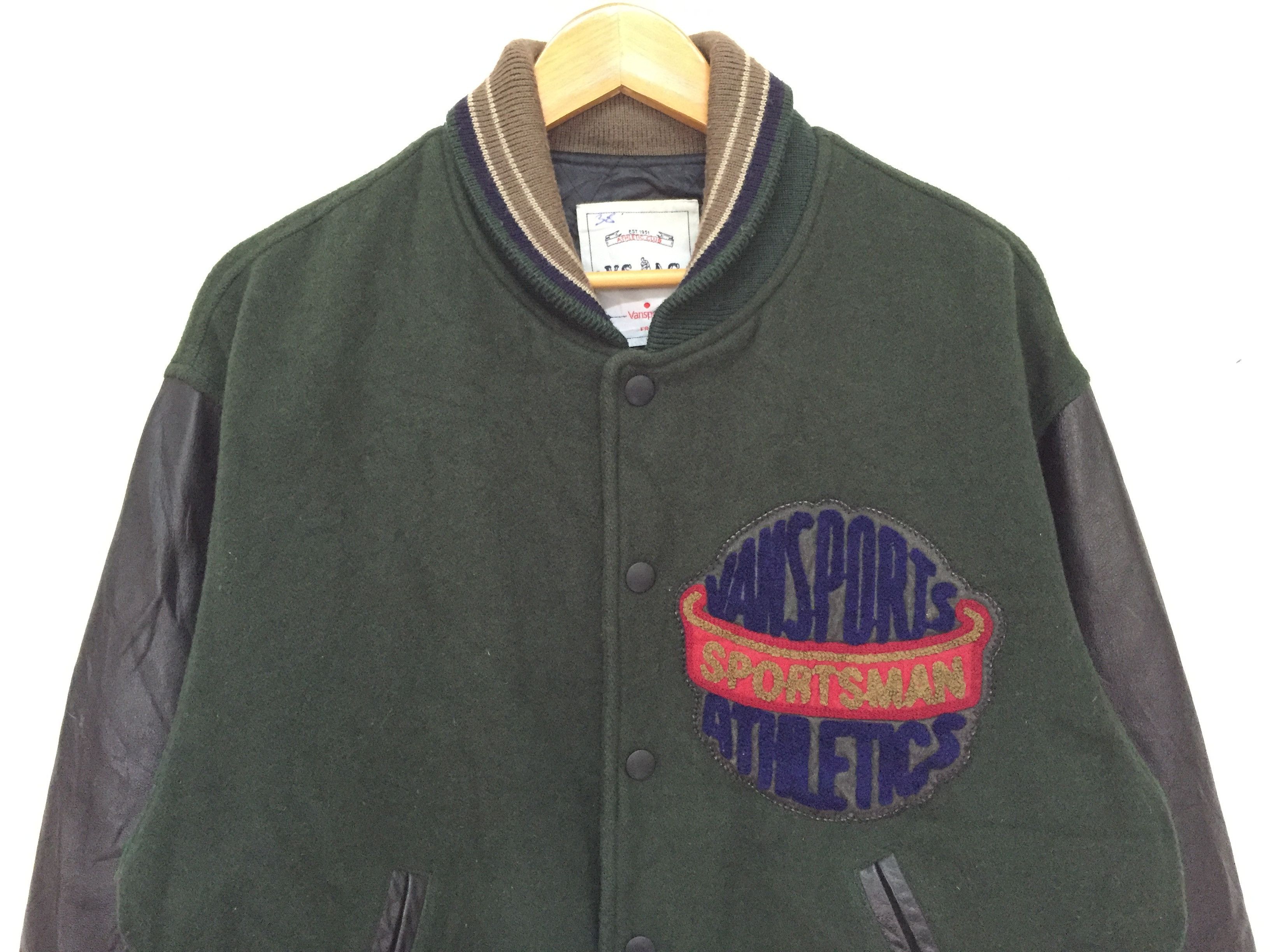 Japanese Brand 90's VAN SPORT Varsity leather jacket Size US M / EU 48-50 / 2 - 3 Thumbnail