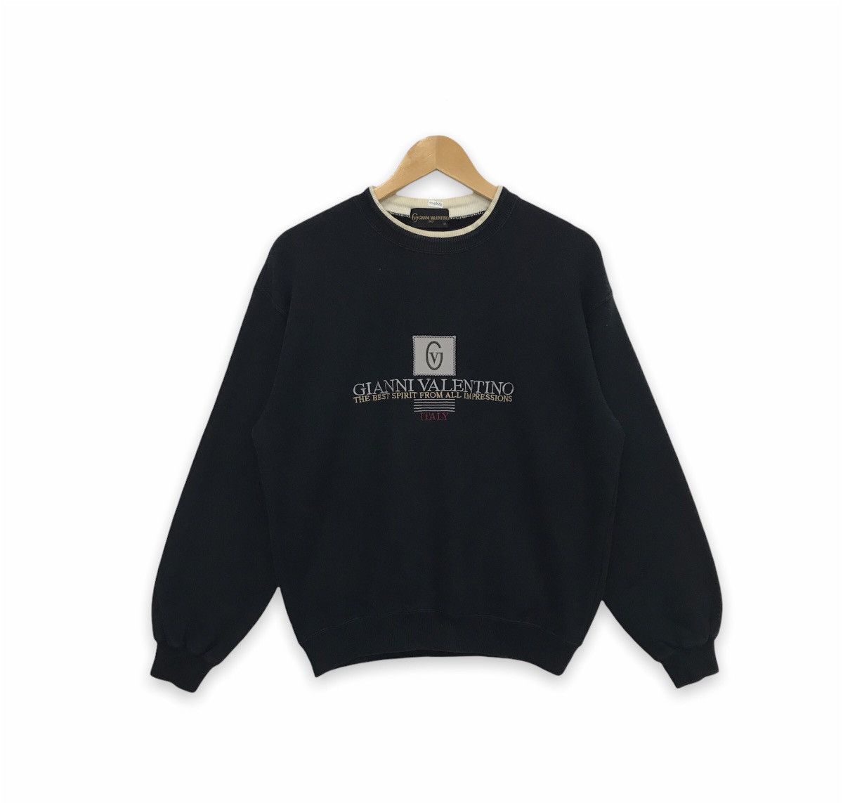 Designer × Giovanni Valentino × Vintage Rare!! Vintage Gianni Valentino Spellout Logo Sweatshirt Size US M / EU 48-50 / 2 - 1 Thumbnail