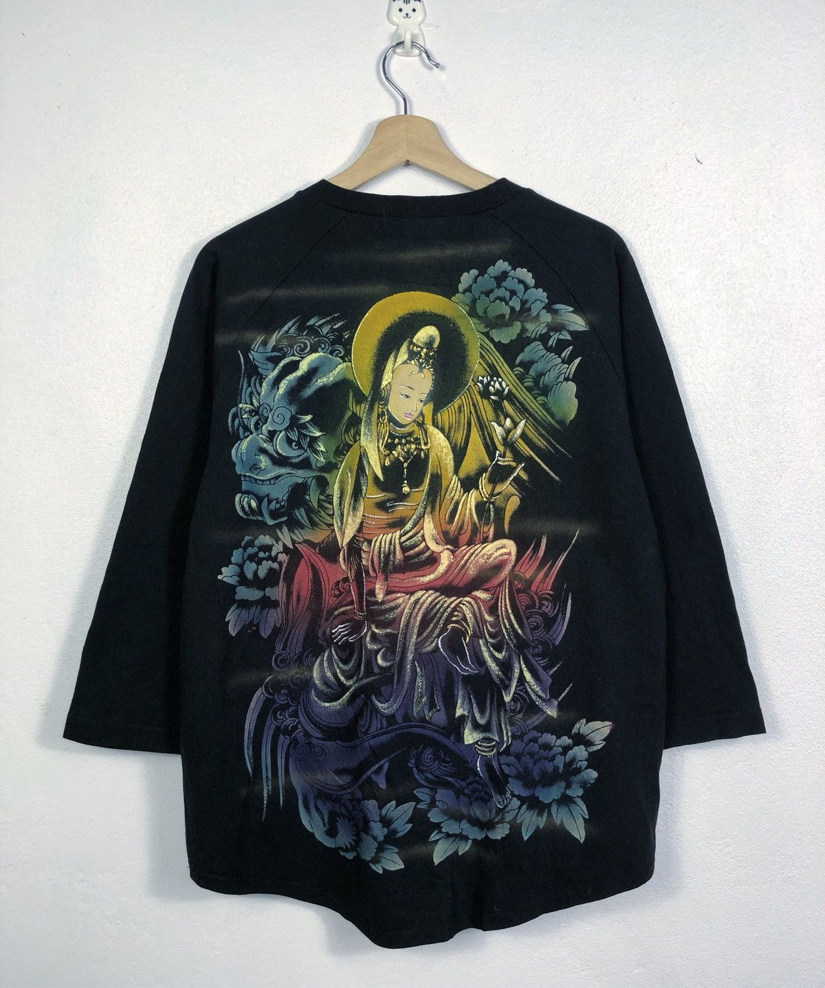Japanese Brand Rare Wappa Japan Buddha Big Print Tee Size US L / EU 52-54 / 3 - 1 Thumbnail