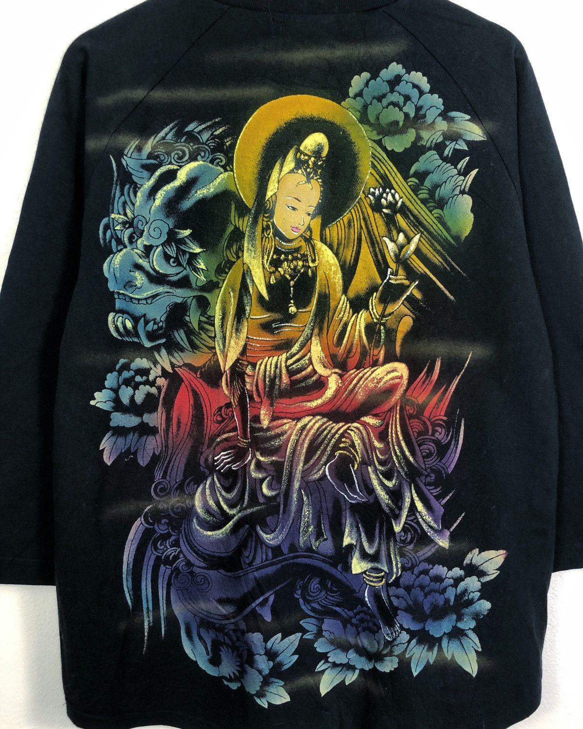 Japanese Brand Rare Wappa Japan Buddha Big Print Tee Size US L / EU 52-54 / 3 - 8 Thumbnail