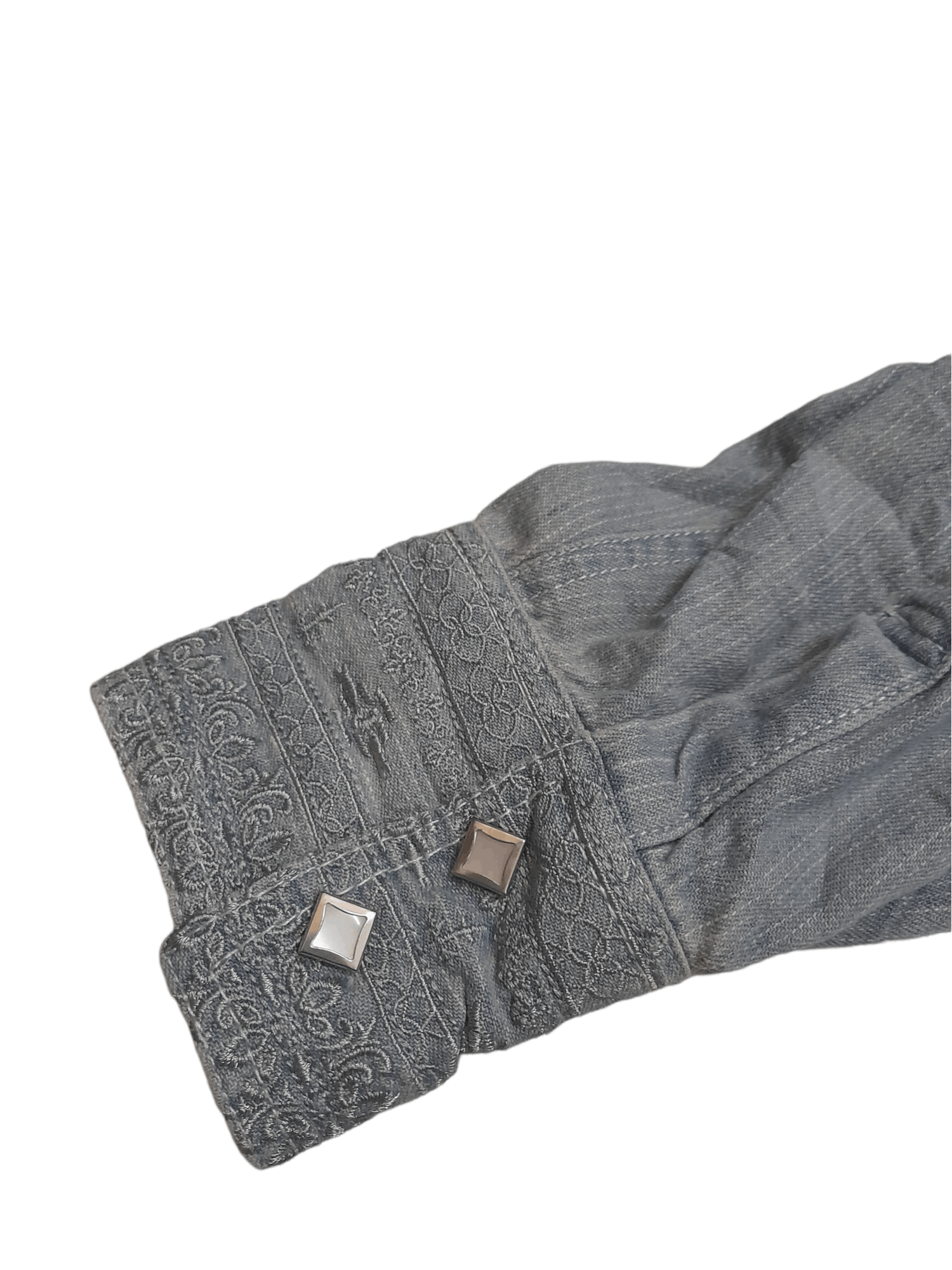 Japanese Brand Bernings Sho 291 Embroidered Shashiko Denim Shirt (E271) Size US M / EU 48-50 / 2 - 3 Thumbnail
