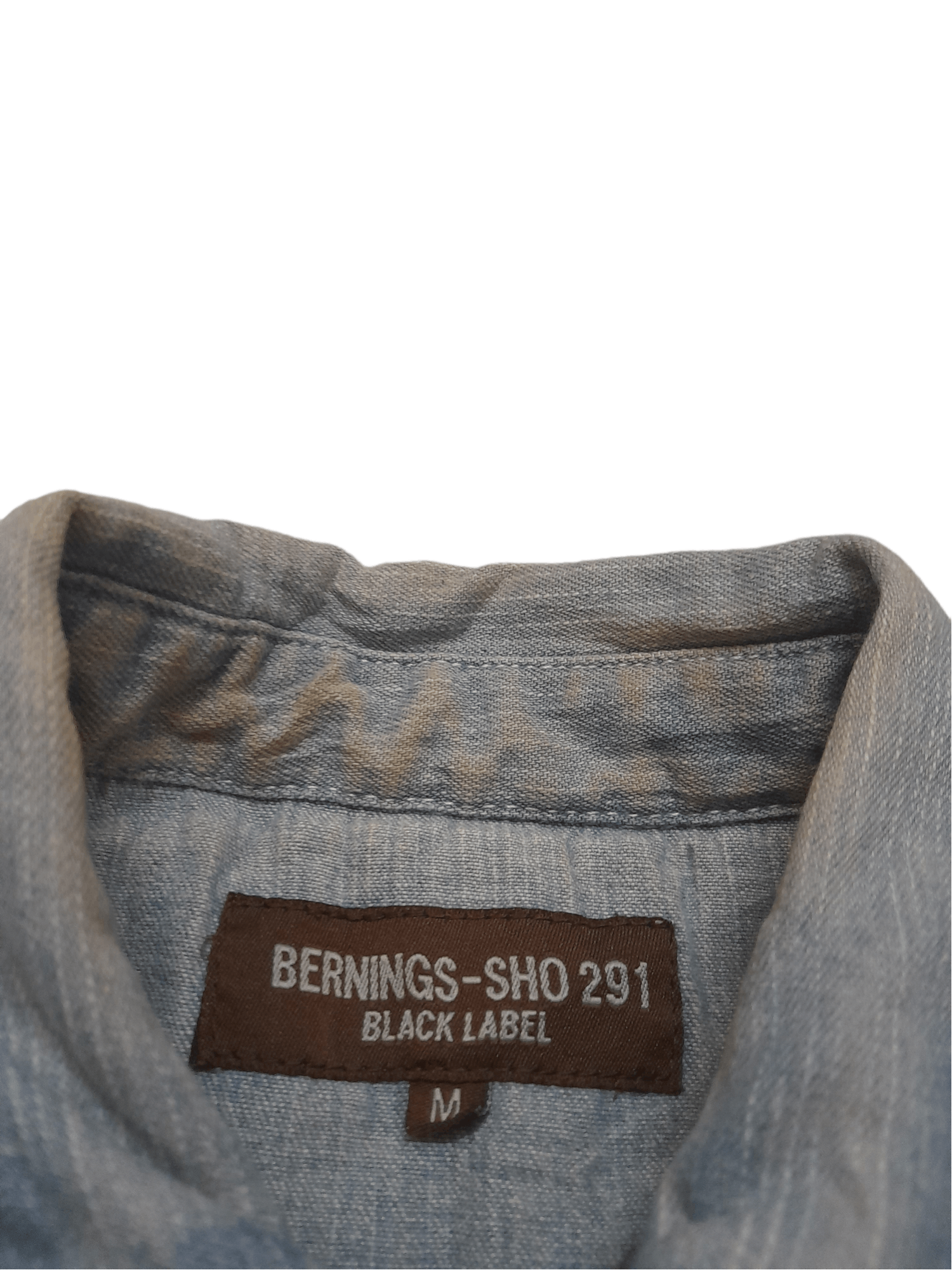 Japanese Brand Bernings Sho 291 Embroidered Shashiko Denim Shirt (E271) Size US M / EU 48-50 / 2 - 5 Thumbnail