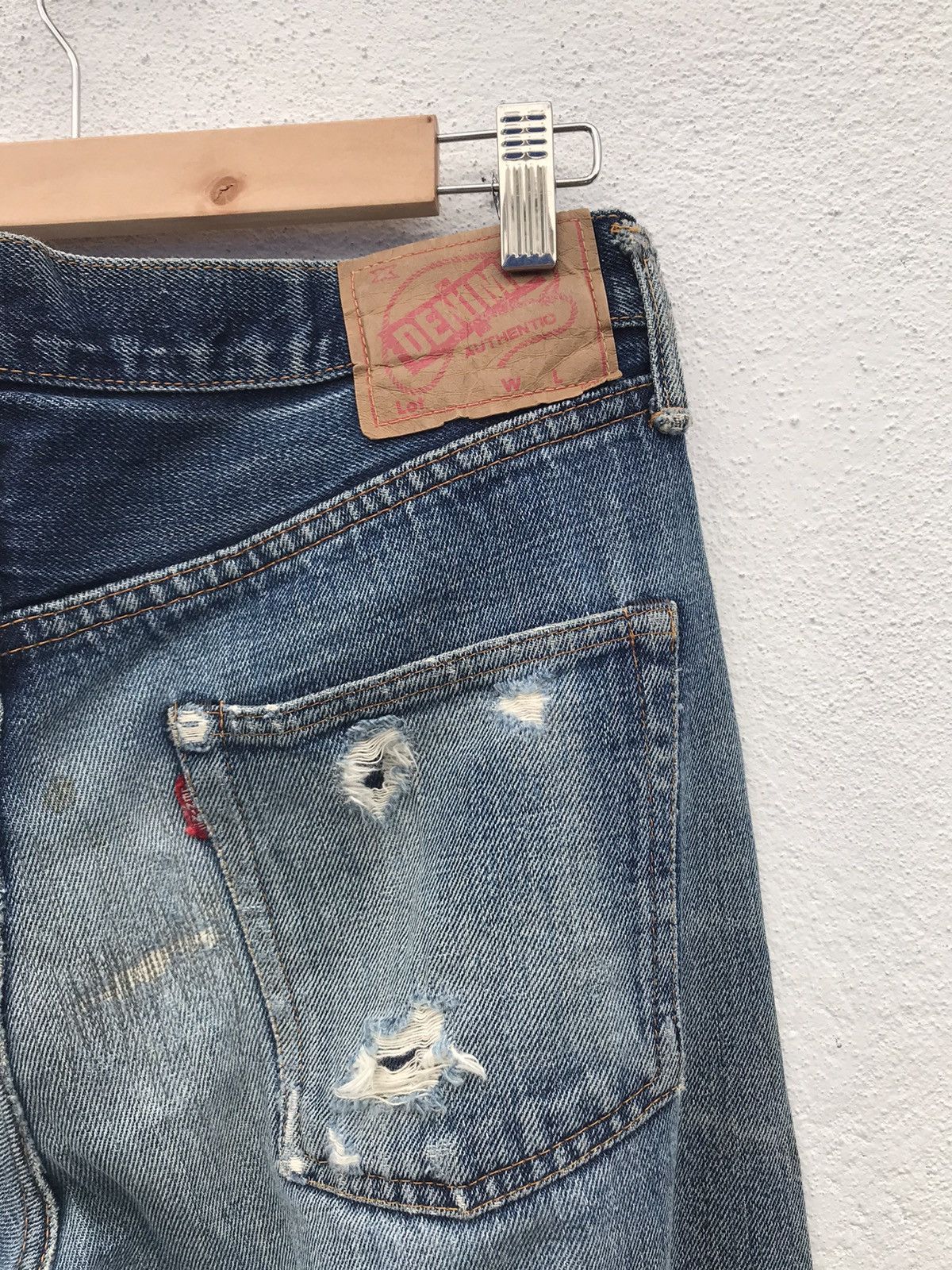 Vintage Denime Selvedge Distressed Zigzag Denim Jeans