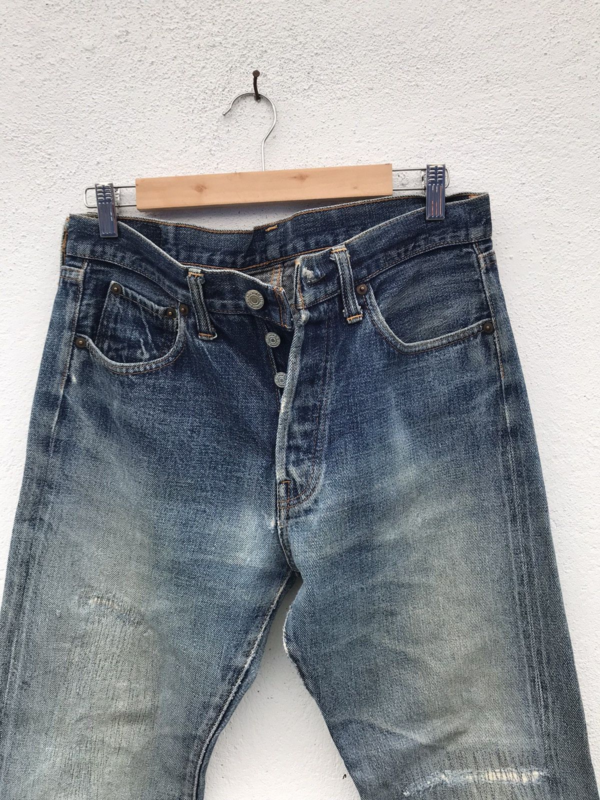 Vintage Denime Selvedge Distressed Zigzag Denim Jeans