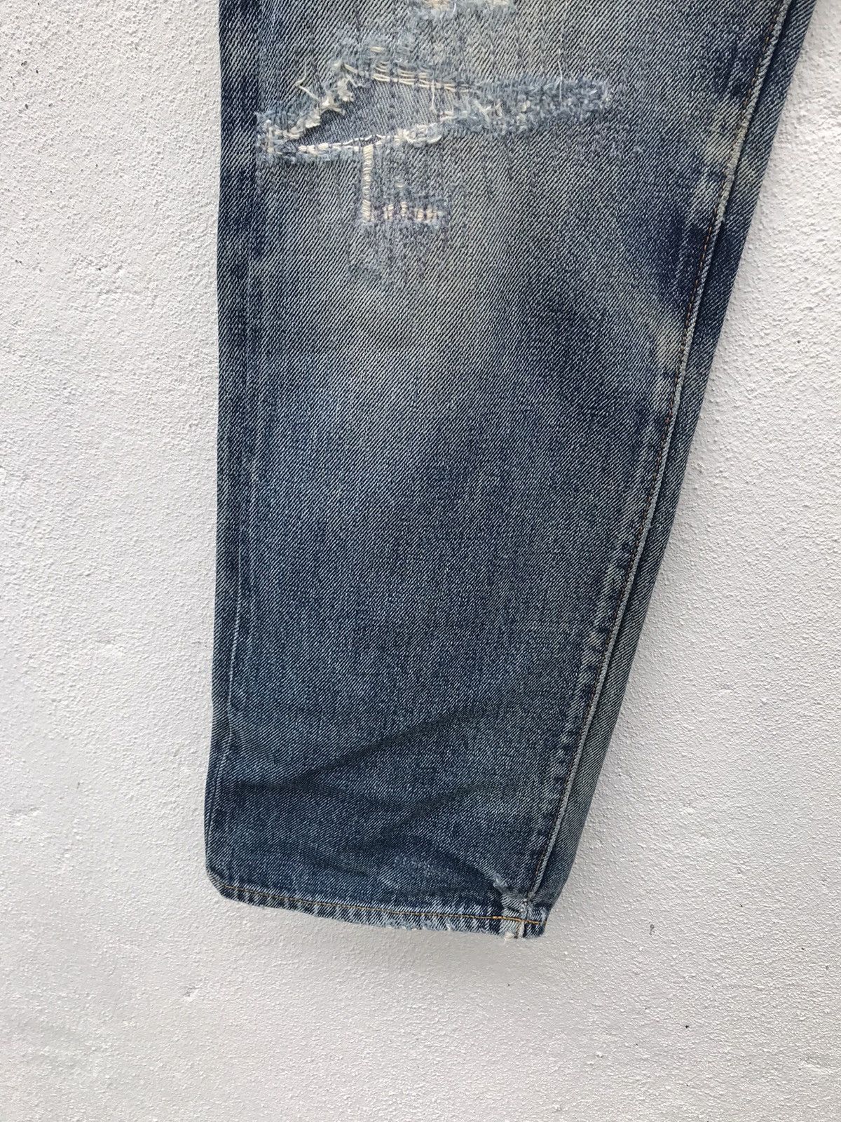 Vintage Denime Selvedge Distressed Zigzag Denim Jeans