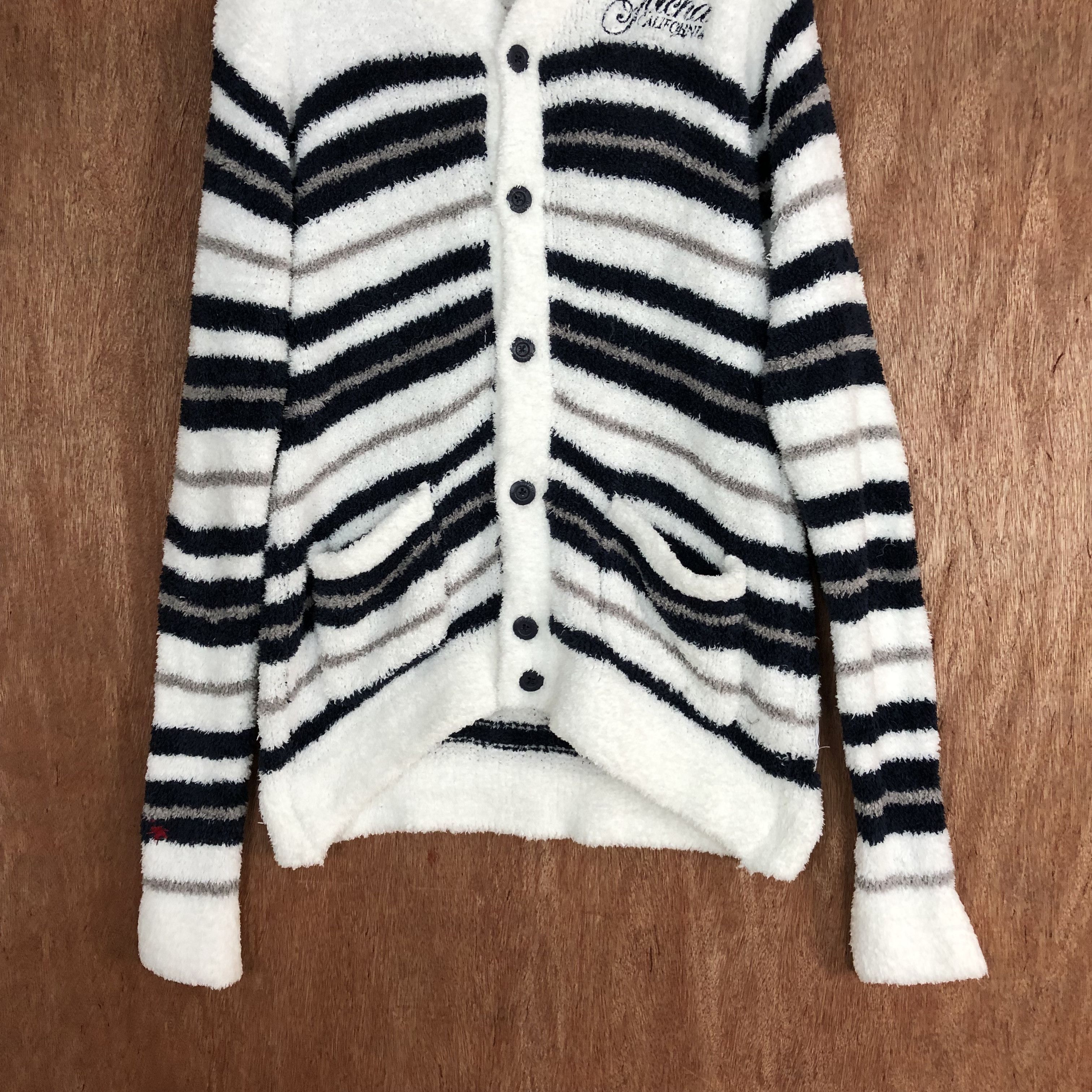 Vintage Gatteha California Stripe Shag Fur Mohair Knitwear #6714 Size US L / EU 52-54 / 3 - 2 Thumbnail