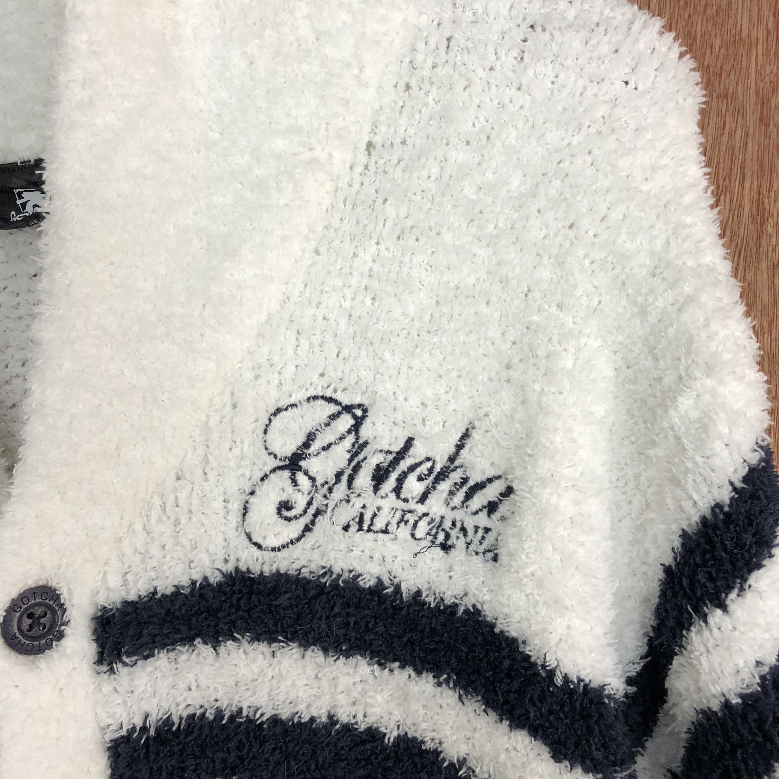 Vintage Gatteha California Stripe Shag Fur Mohair Knitwear #6714 Size US L / EU 52-54 / 3 - 6 Thumbnail