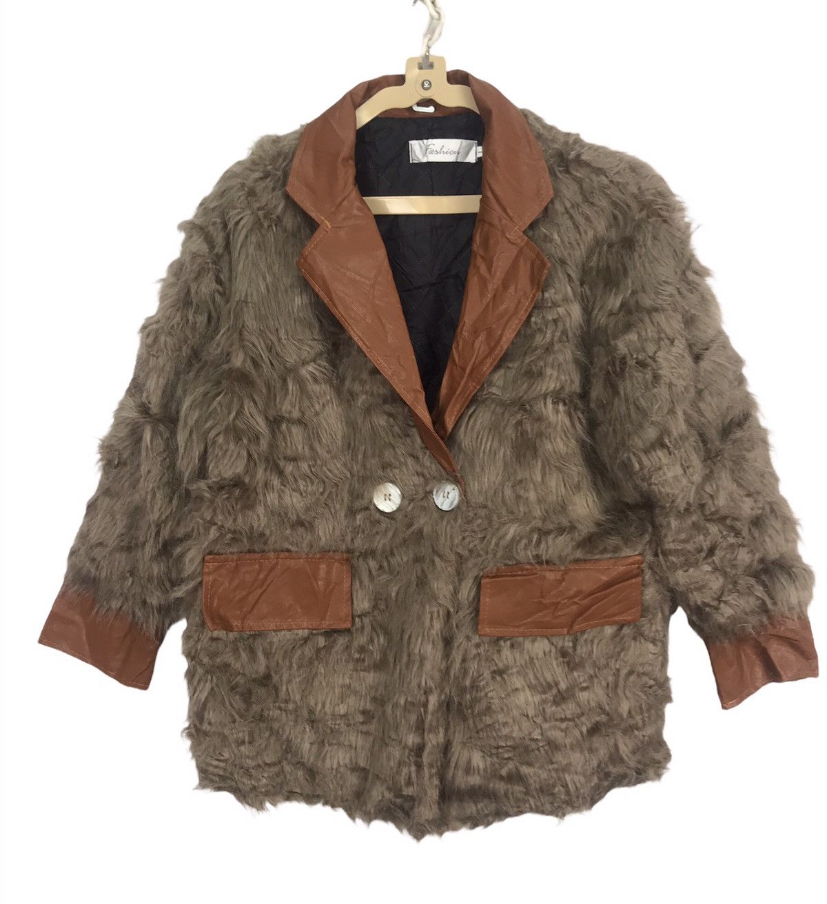 Fashion fur button jacket