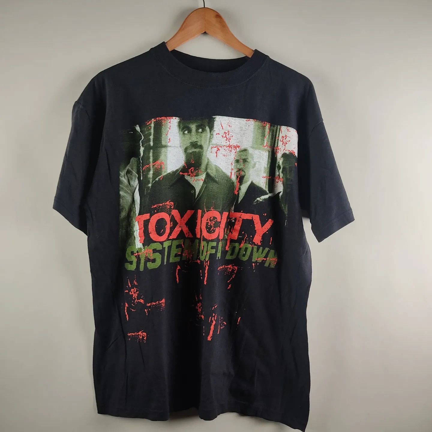 image of Band Tees x Rock Tees 2002 System Of A Down Toxicity European Tour Soad in Black, Men's (Size XL)