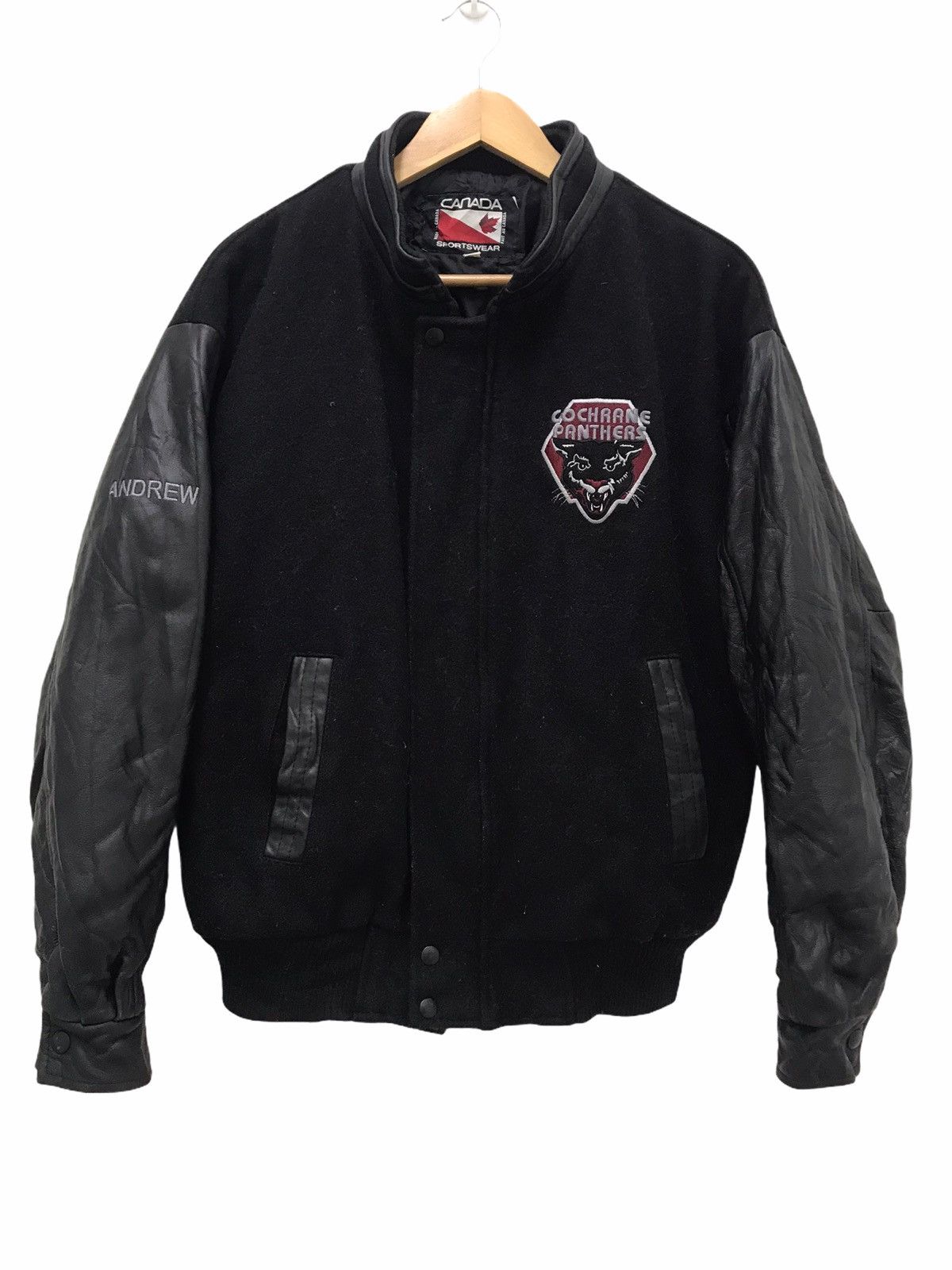 Vintage Vtg Florida PANTHERS Ice Hockey Team Leather Varsity Jacket Size US M / EU 48-50 / 2 - 1 Thumbnail