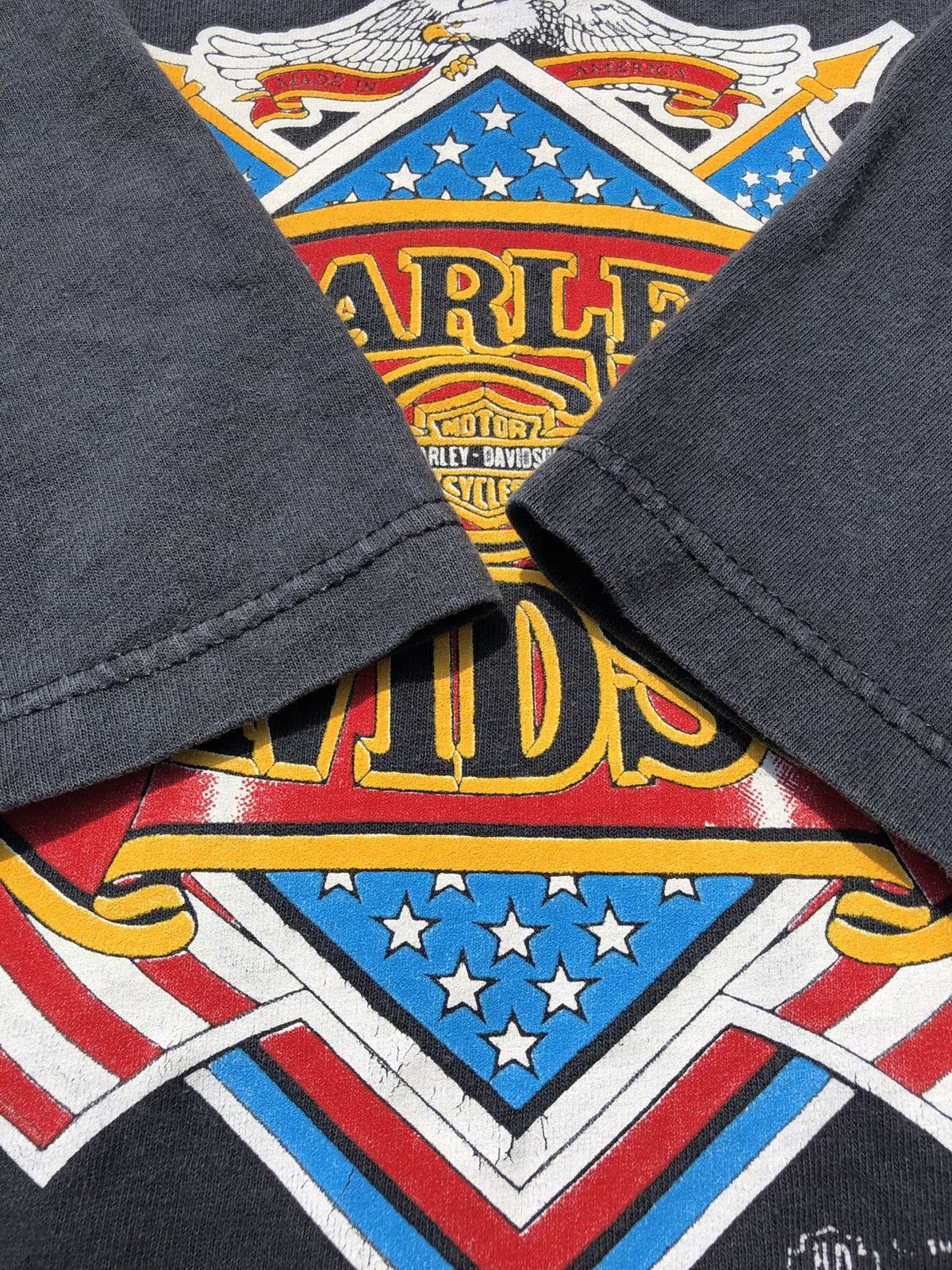 Harley Davidson Vintage 90s Harley Davidson America USA Black Tee Size US L / EU 52-54 / 3 - 7 Thumbnail