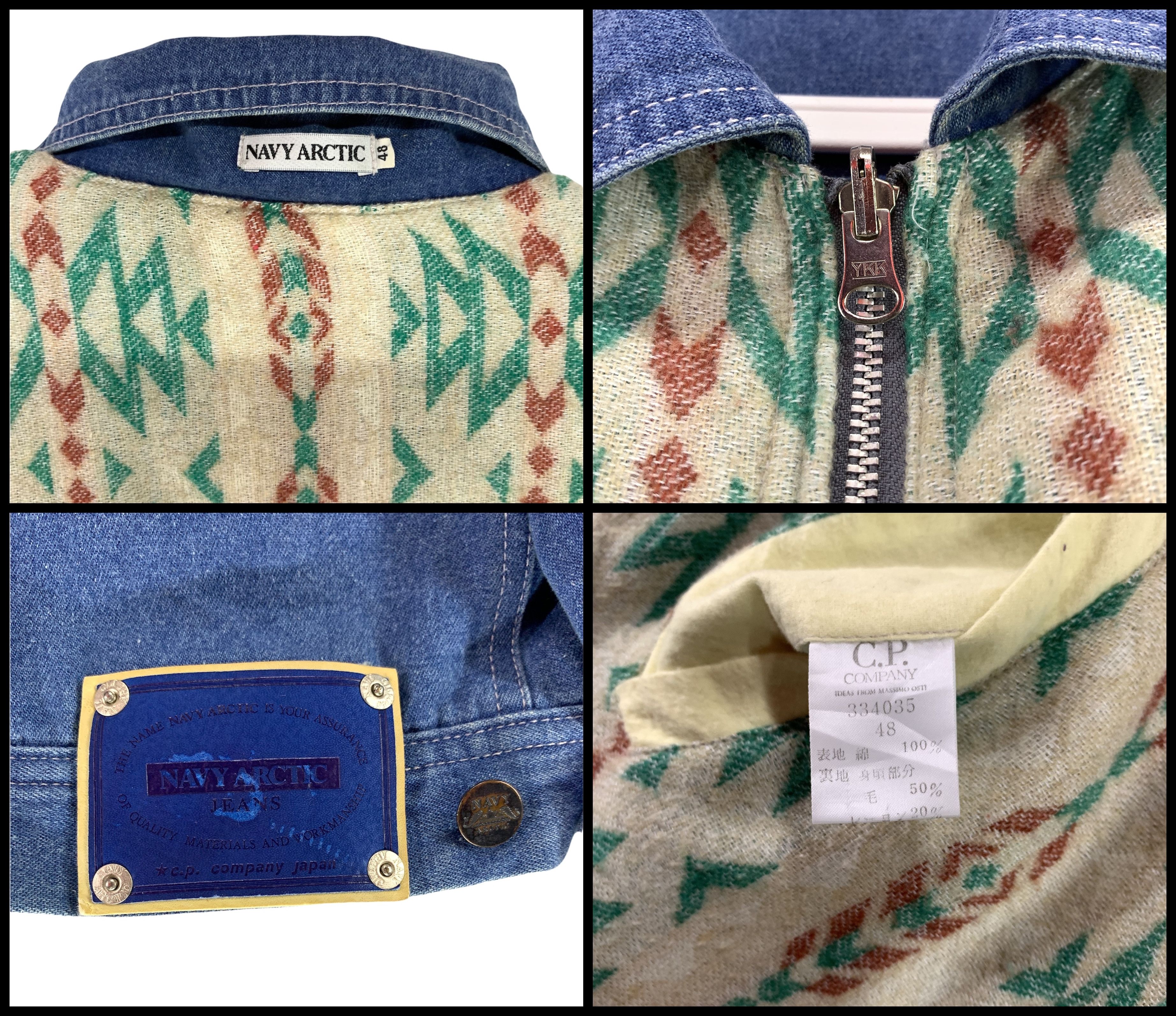 Boneville × C.P. Company Navy arctic Massimo Osti riversible navajo denim jacket Size US L / EU 52-54 / 3 - 9 Thumbnail