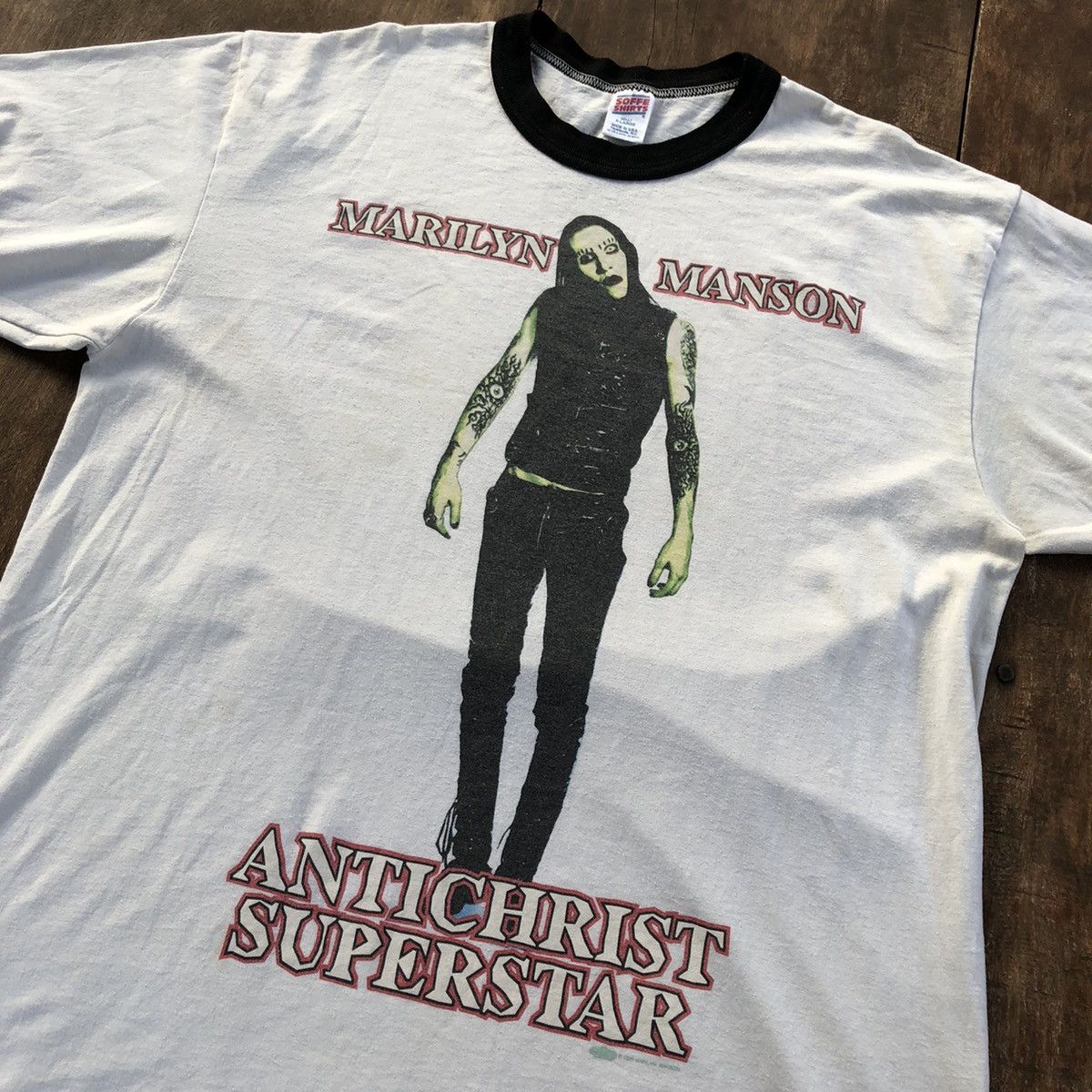 Marilyn Manson T Shirt Vintage Tee Vintage Print Distressed Short Sleeve T-shirt main image 1