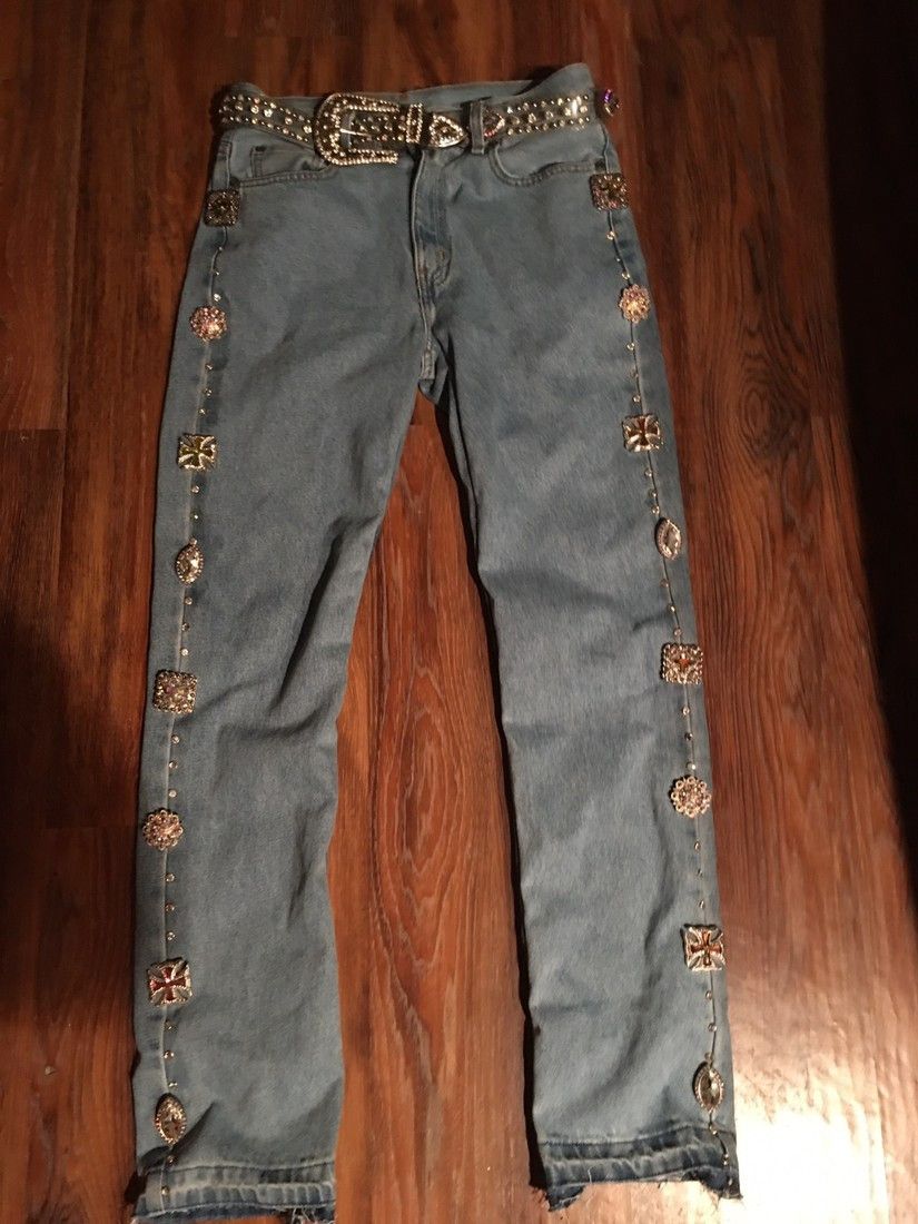 Concho Rhinstone Denim Stack