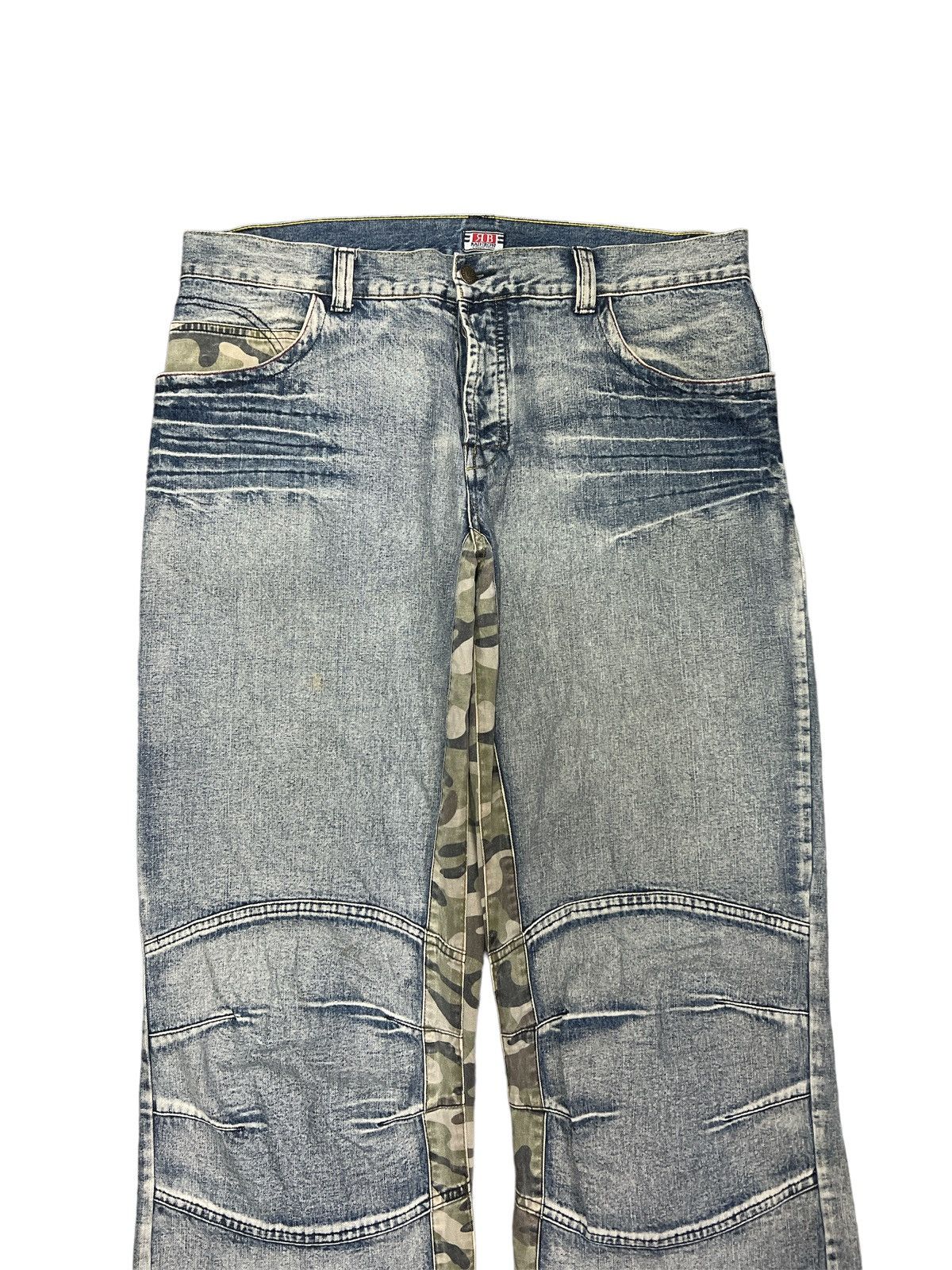 Japanese Brand BAGGY💥RAINBOW COLLECTION HALF CAMO DISTRESSED DENIM PANT Size US 38 / EU 54 - 2 Thumbnail