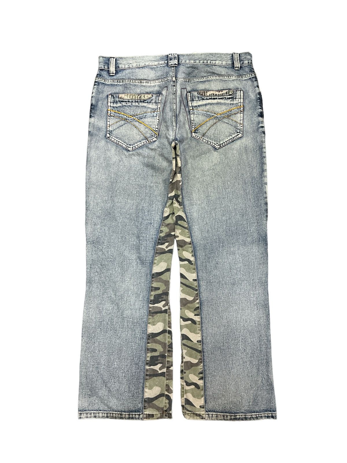 Japanese Brand BAGGY💥RAINBOW COLLECTION HALF CAMO DISTRESSED DENIM PANT Size US 38 / EU 54 - 5 Thumbnail